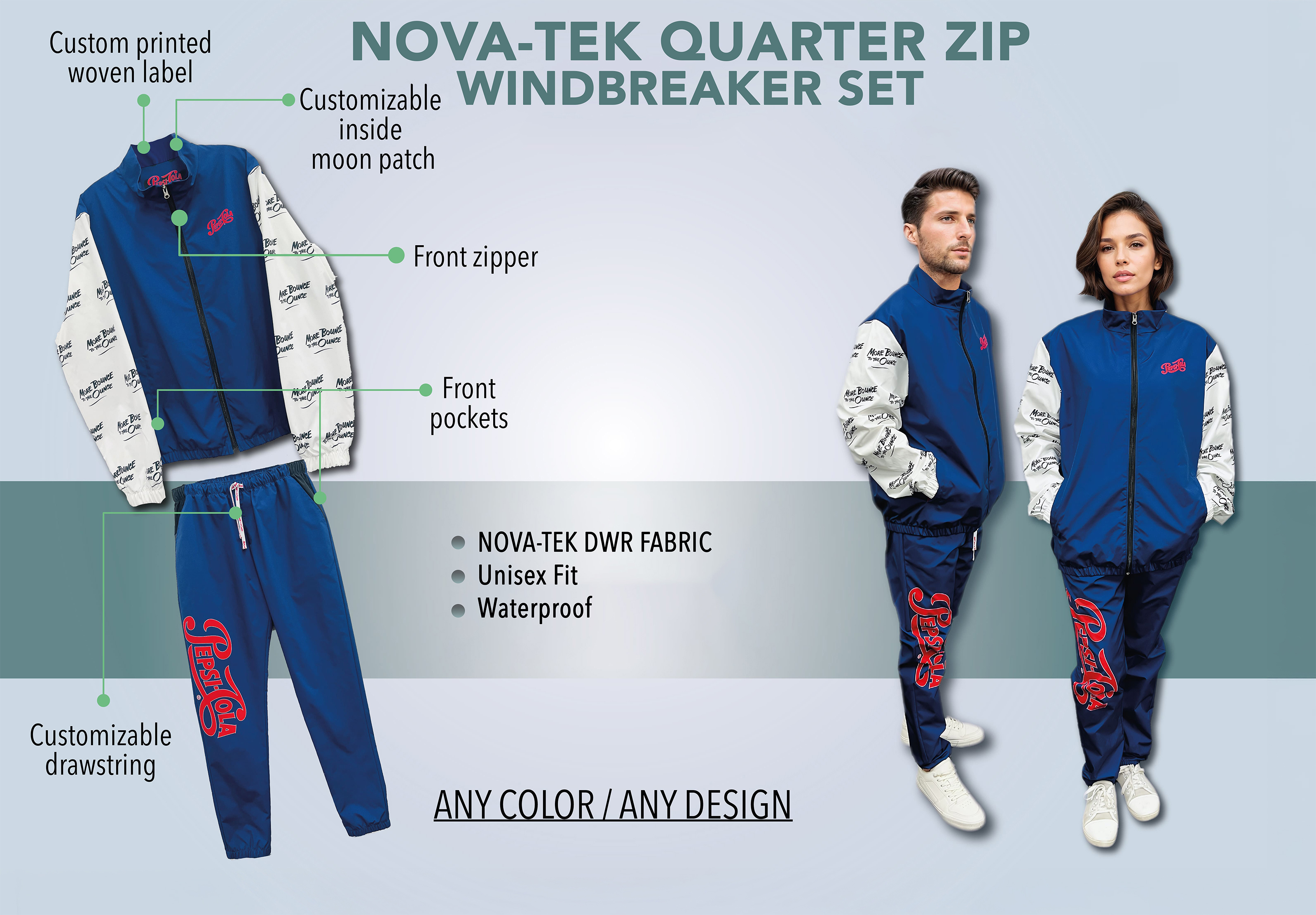Nova-Tek Zip-Up Windbreaker Set