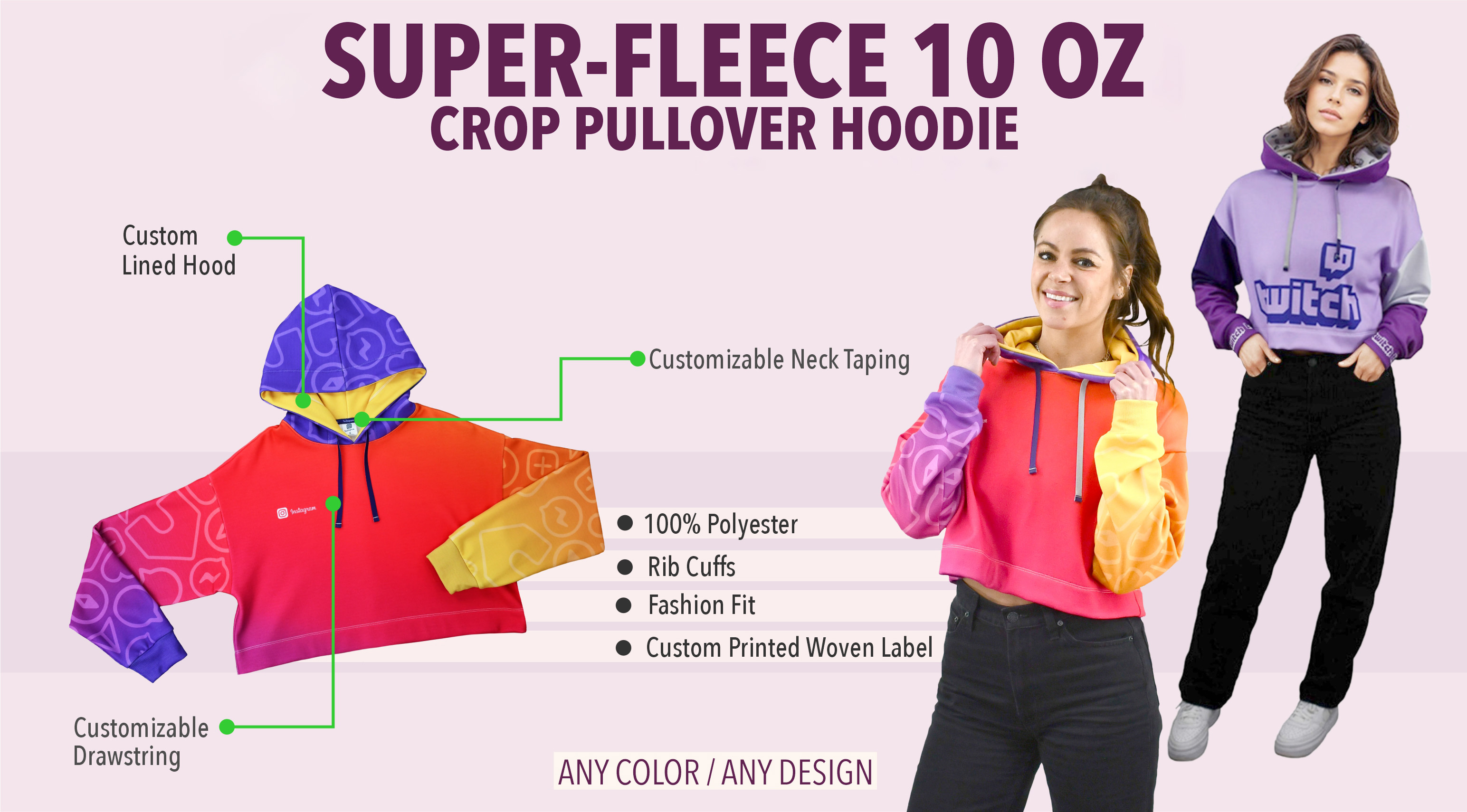 Super-Fleece 10oz Crop Pullover Hoodie