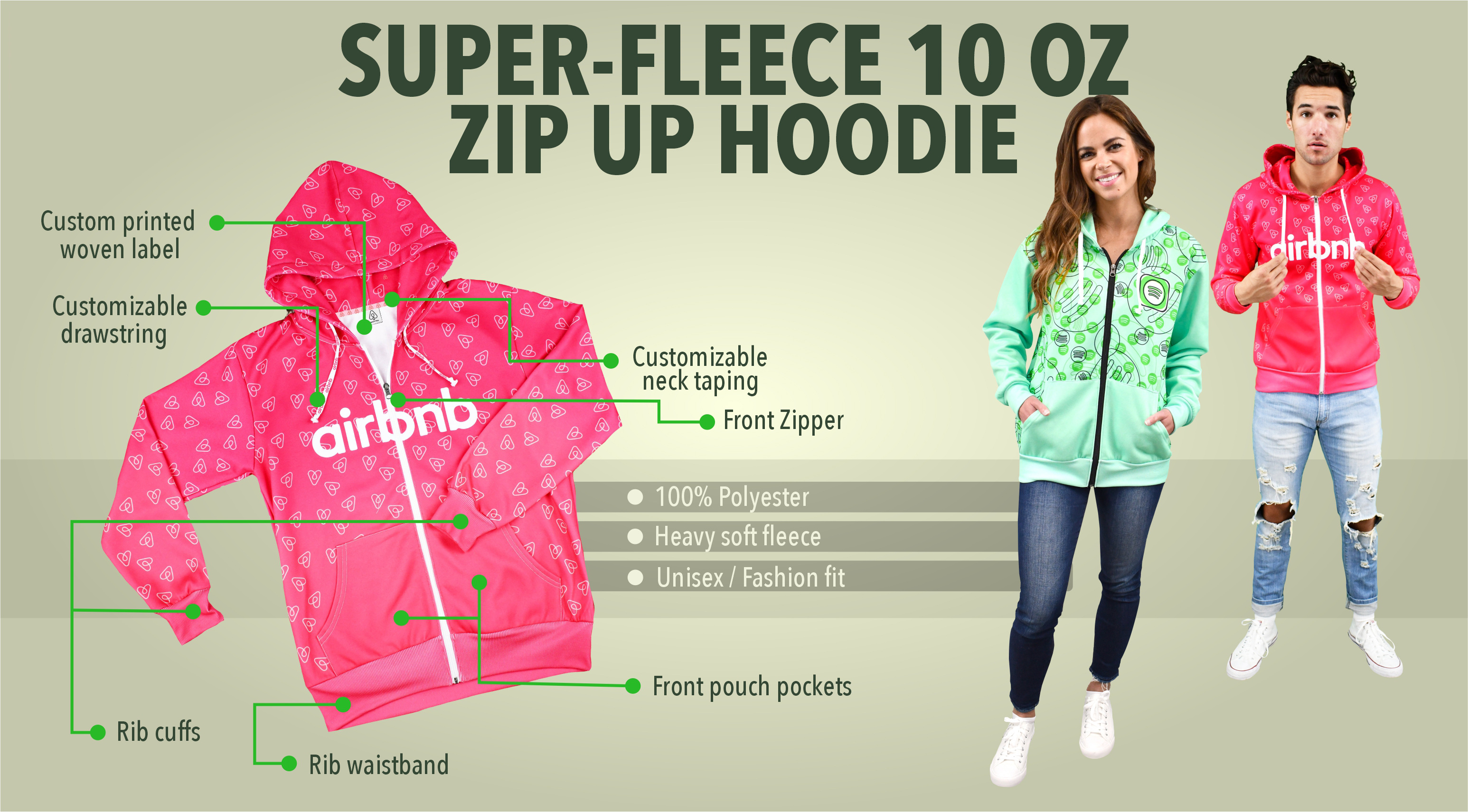 Super-Fleece 10oz Zip Up Hoodie