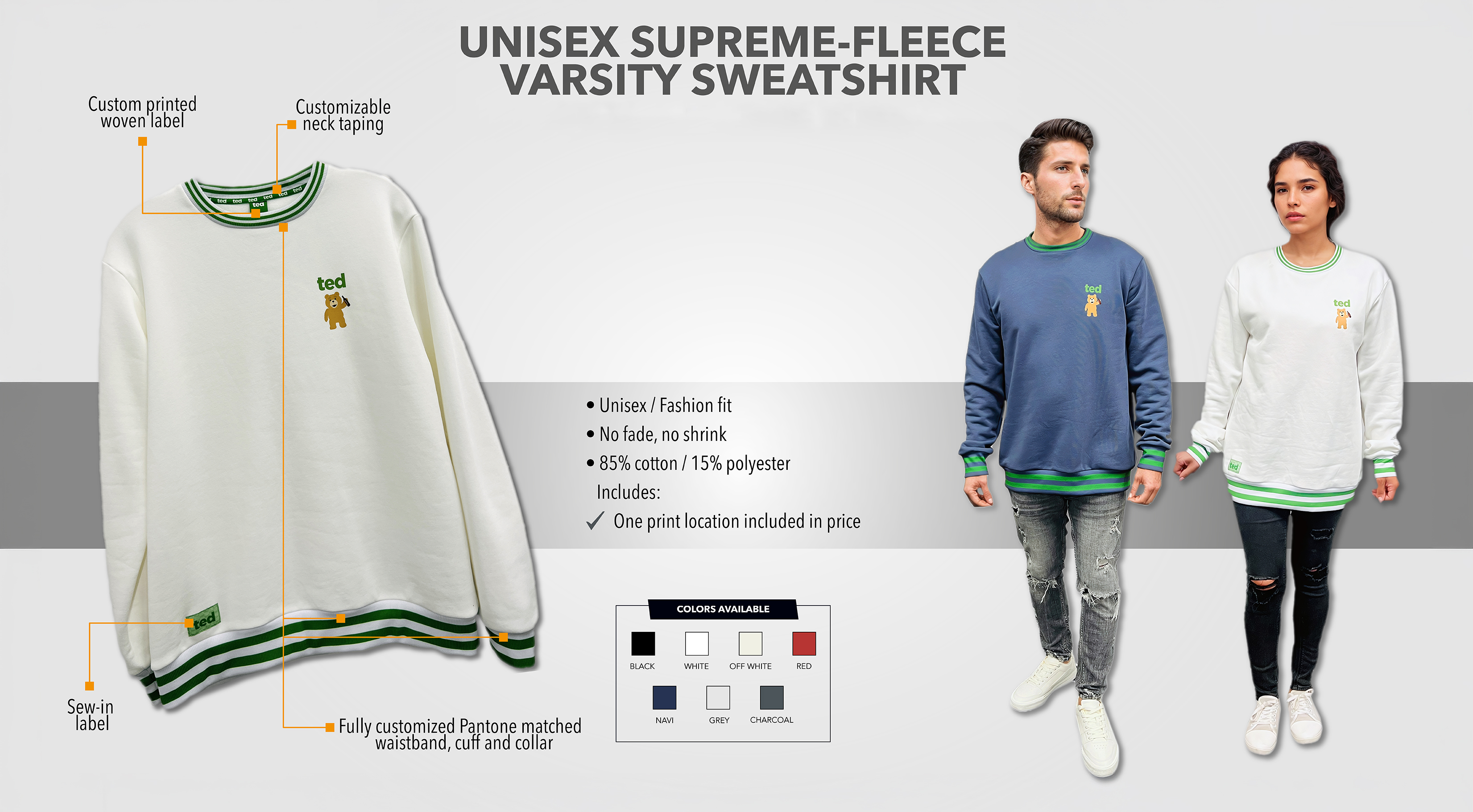 Supreme-Fleece Varsity Sweatshirt