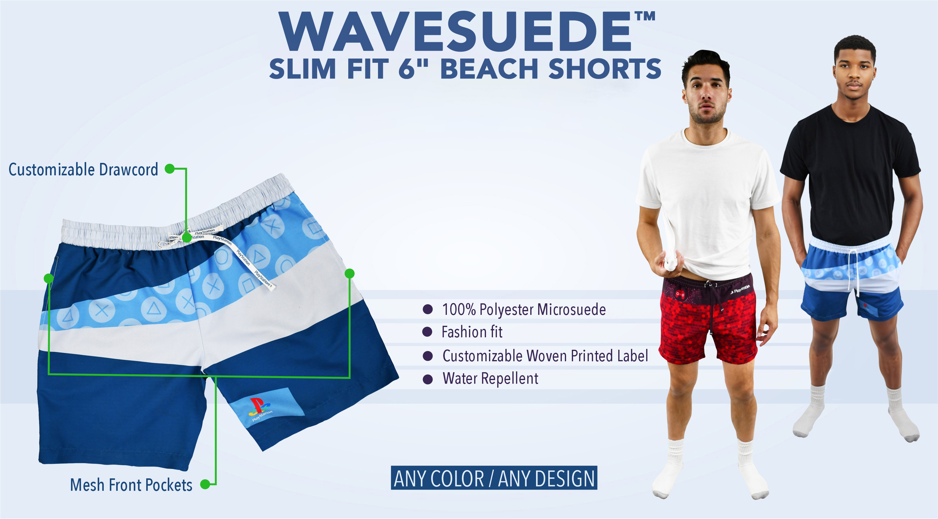 WaveSuede™ Slim Fit 6" Beach Shorts