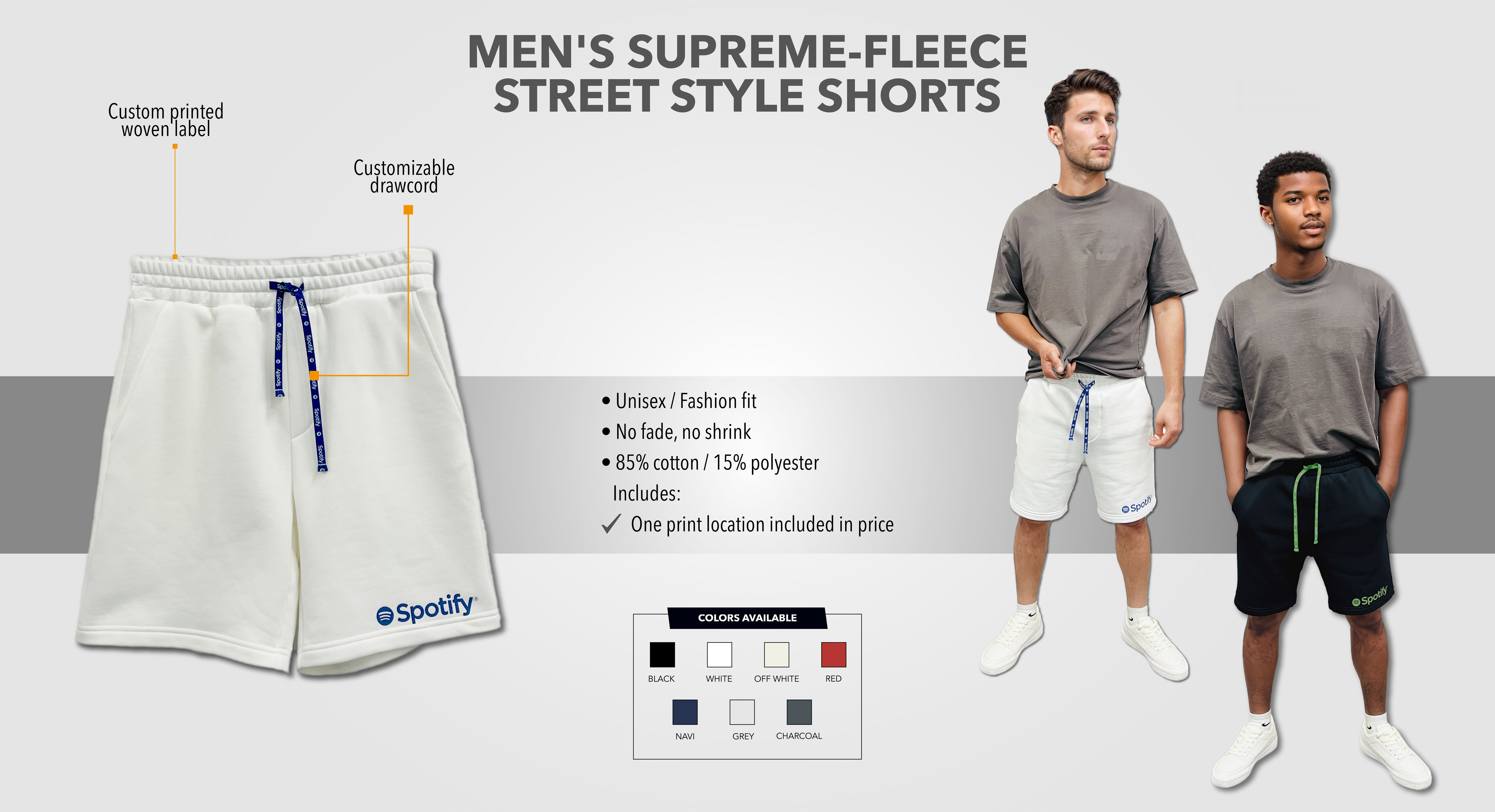 Supreme-Fleece Street Style Shorts