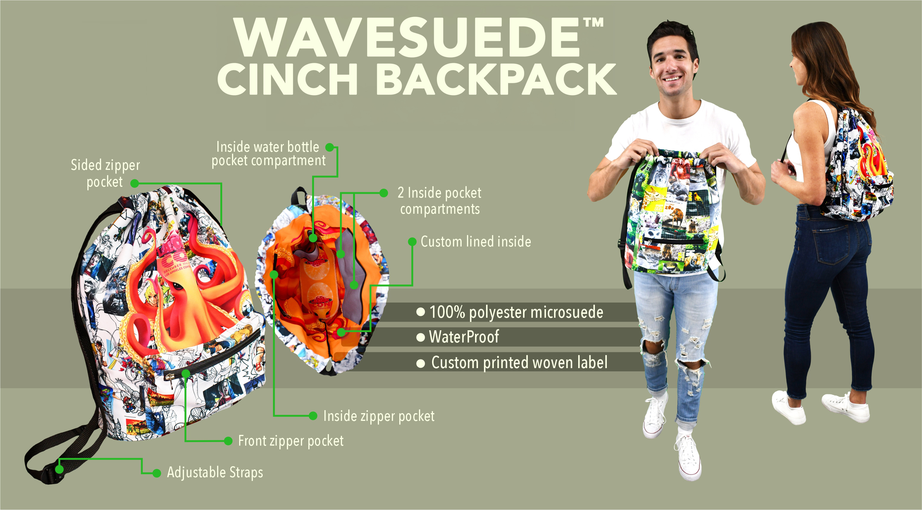 WaveSuede™ Cinch Backpack
