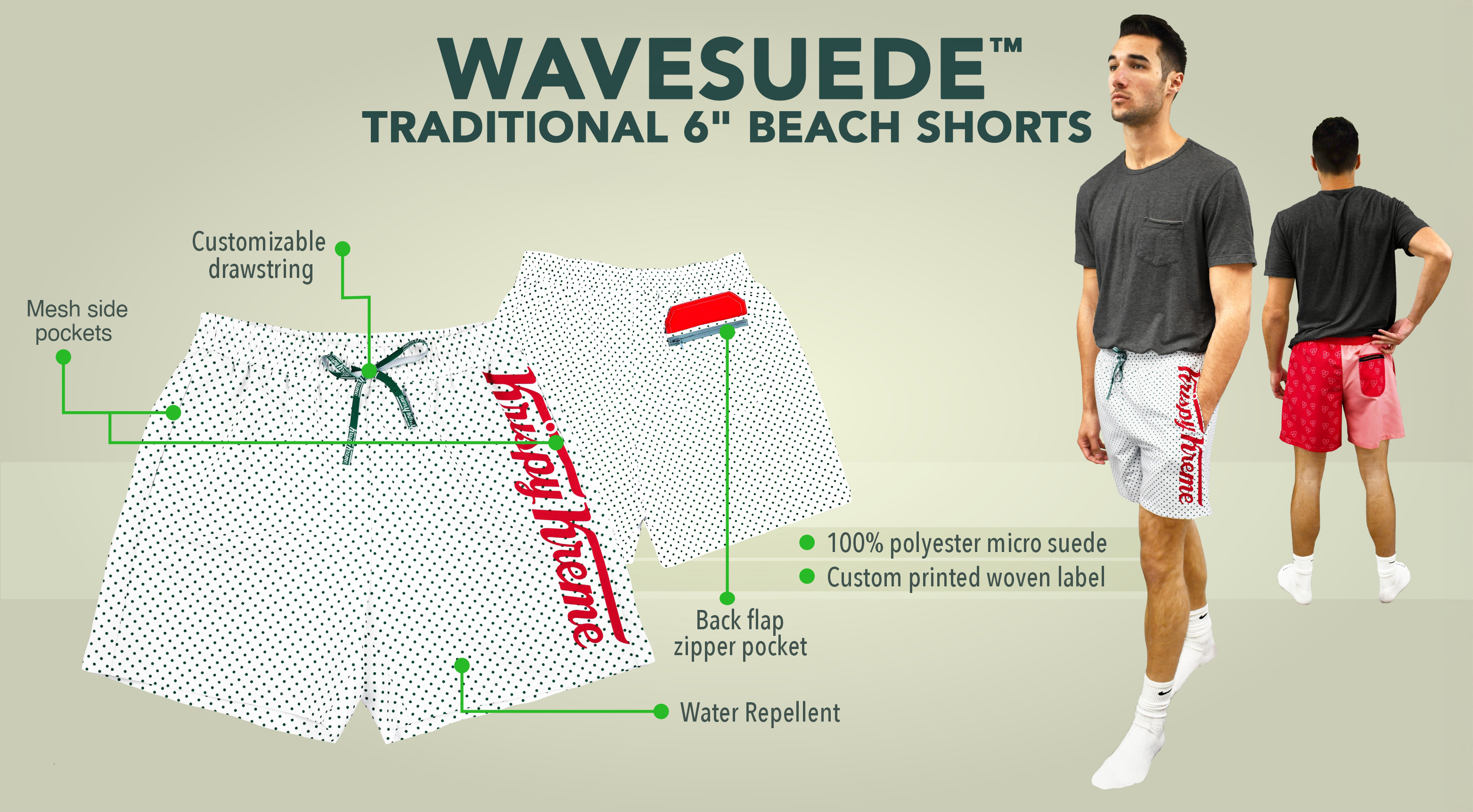 WaveSuede™ Traditional 6" Beach Shorts