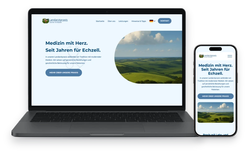 Website von Landarztpraxis Echzell auf Laptop und Handy