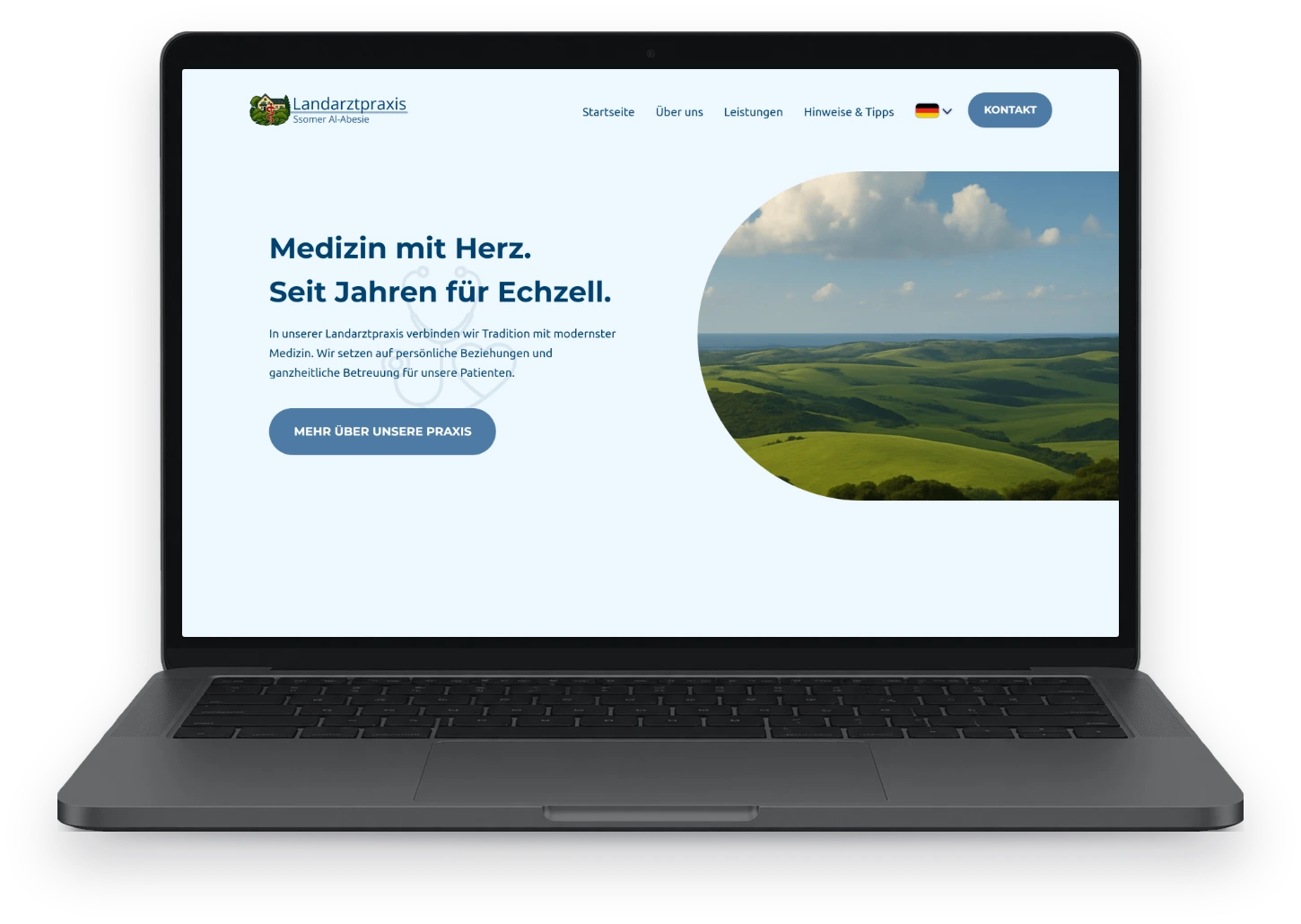 Website von Landarztpraxis Echzell auf dem Laptop