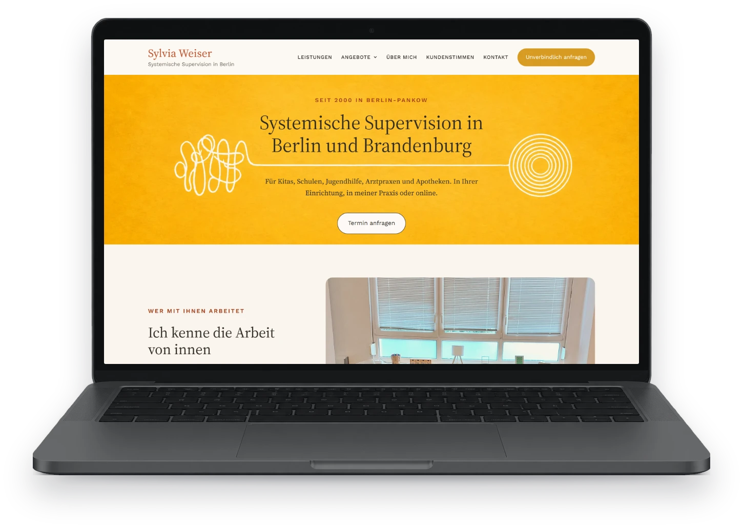 Website von Weiser SV auf dem Laptop