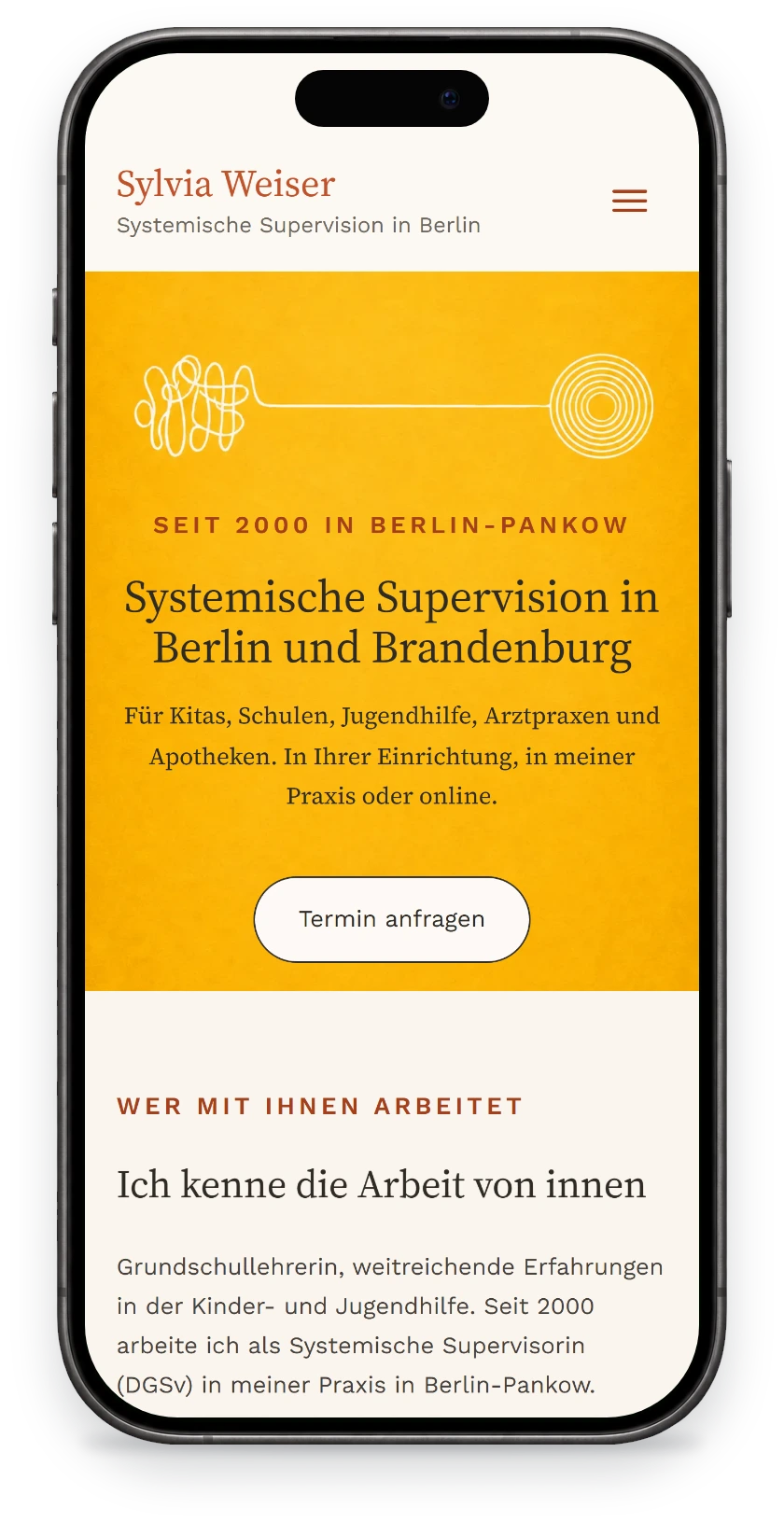 Website von Weiser SV auf dem Handy