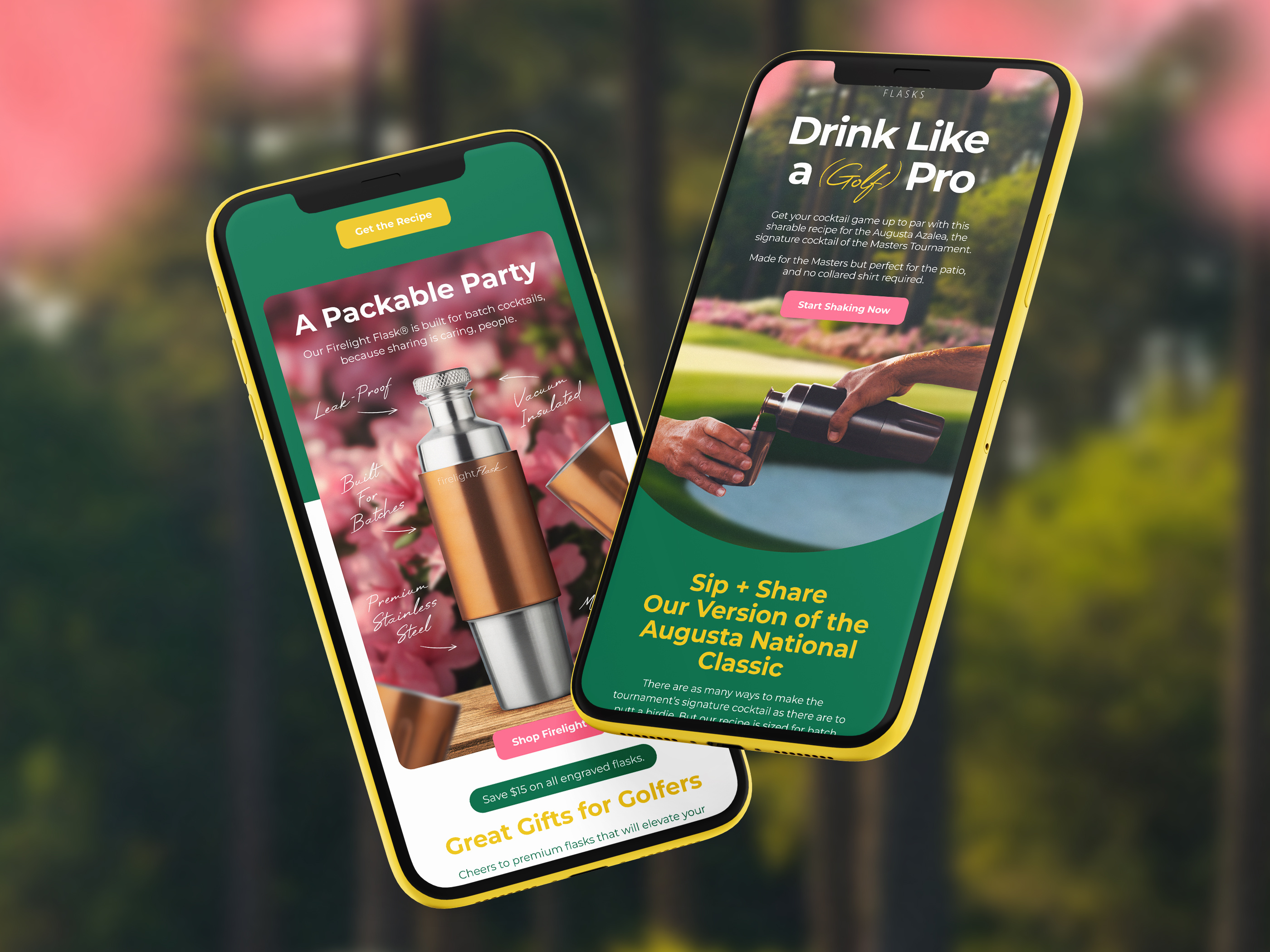 Email design for DTC brand featuring product launch and promotional content for flasks, e-commerce email marketing layout optimized for mobile