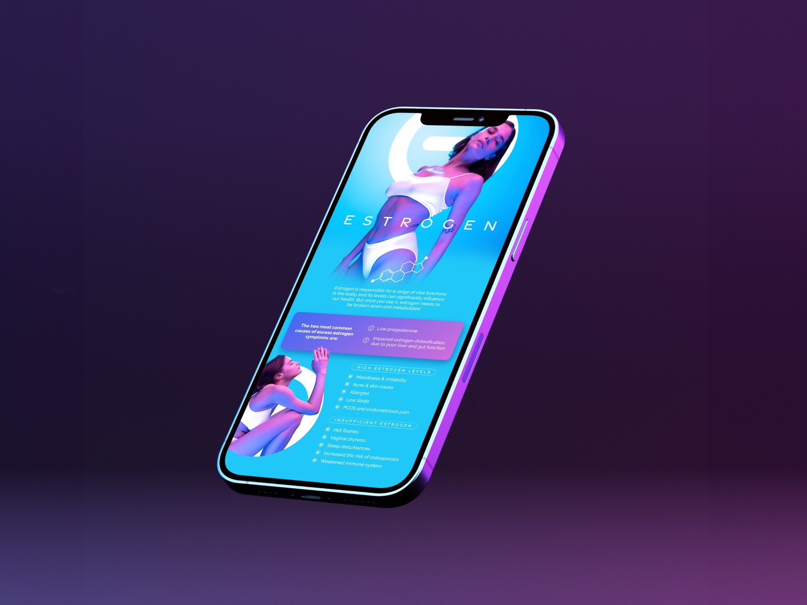 Email marketing design for health and wellness brand, mobile newsletter layout optimized for digital campaigns and customer education regarding estrogen