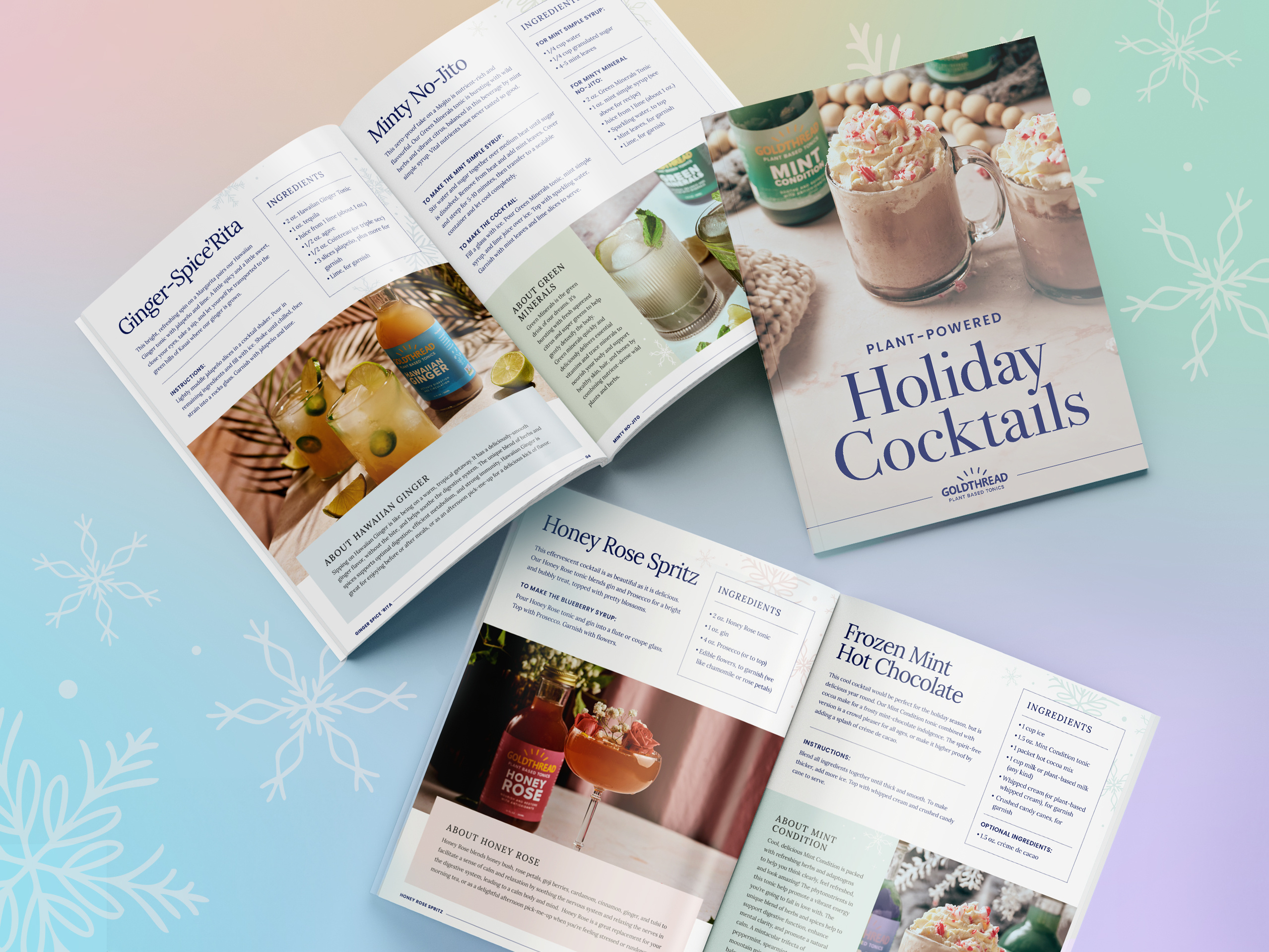 Recipe booklet design and print for Goldthread, trade marketing collateral for events and retail promotions