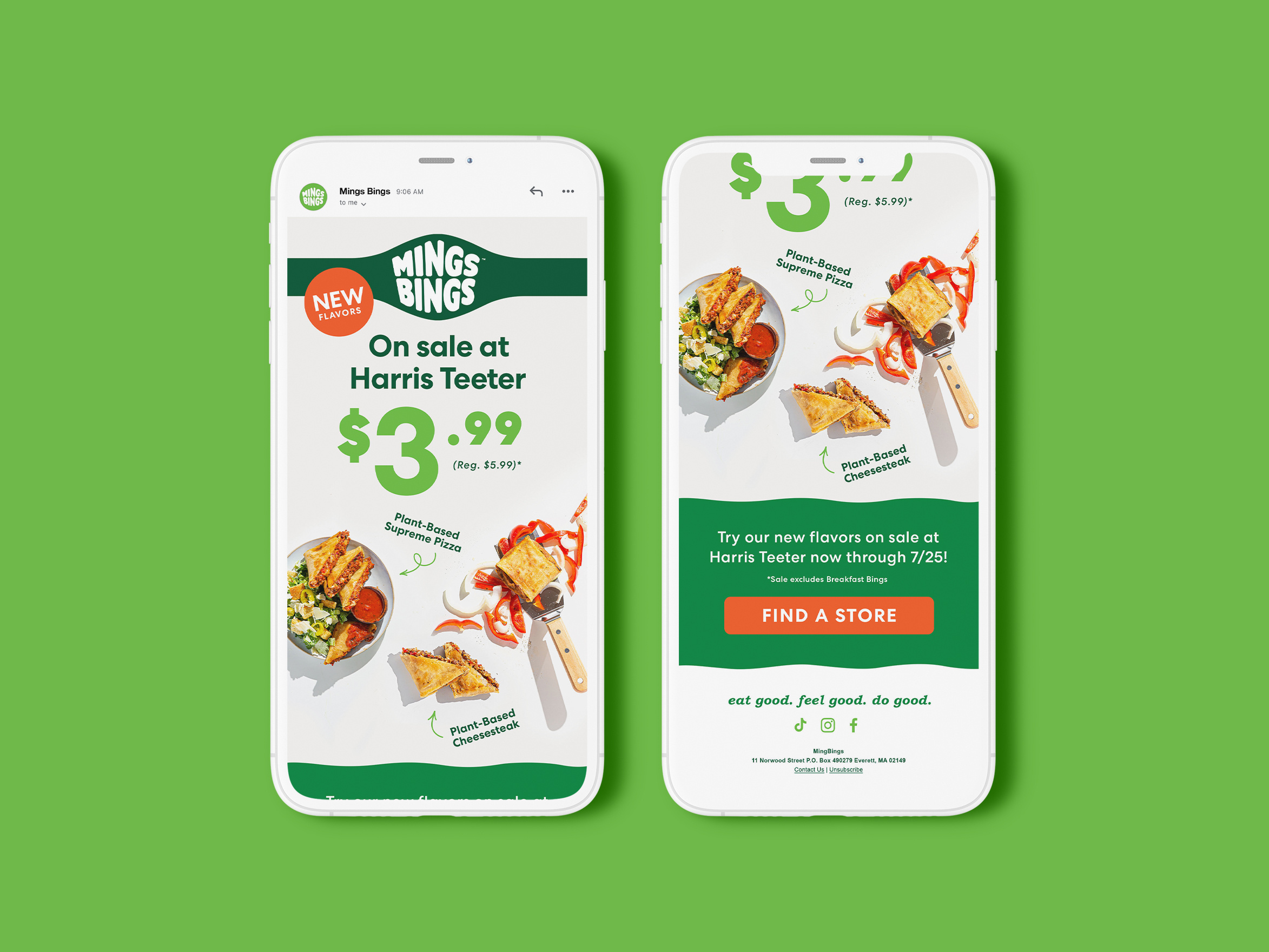 Promotional email design series for CPG snack brand Stuffed Puffs, e-commerce email marketing layouts optimized for product launches, flavor variety showcases, and brand storytelling campaigns