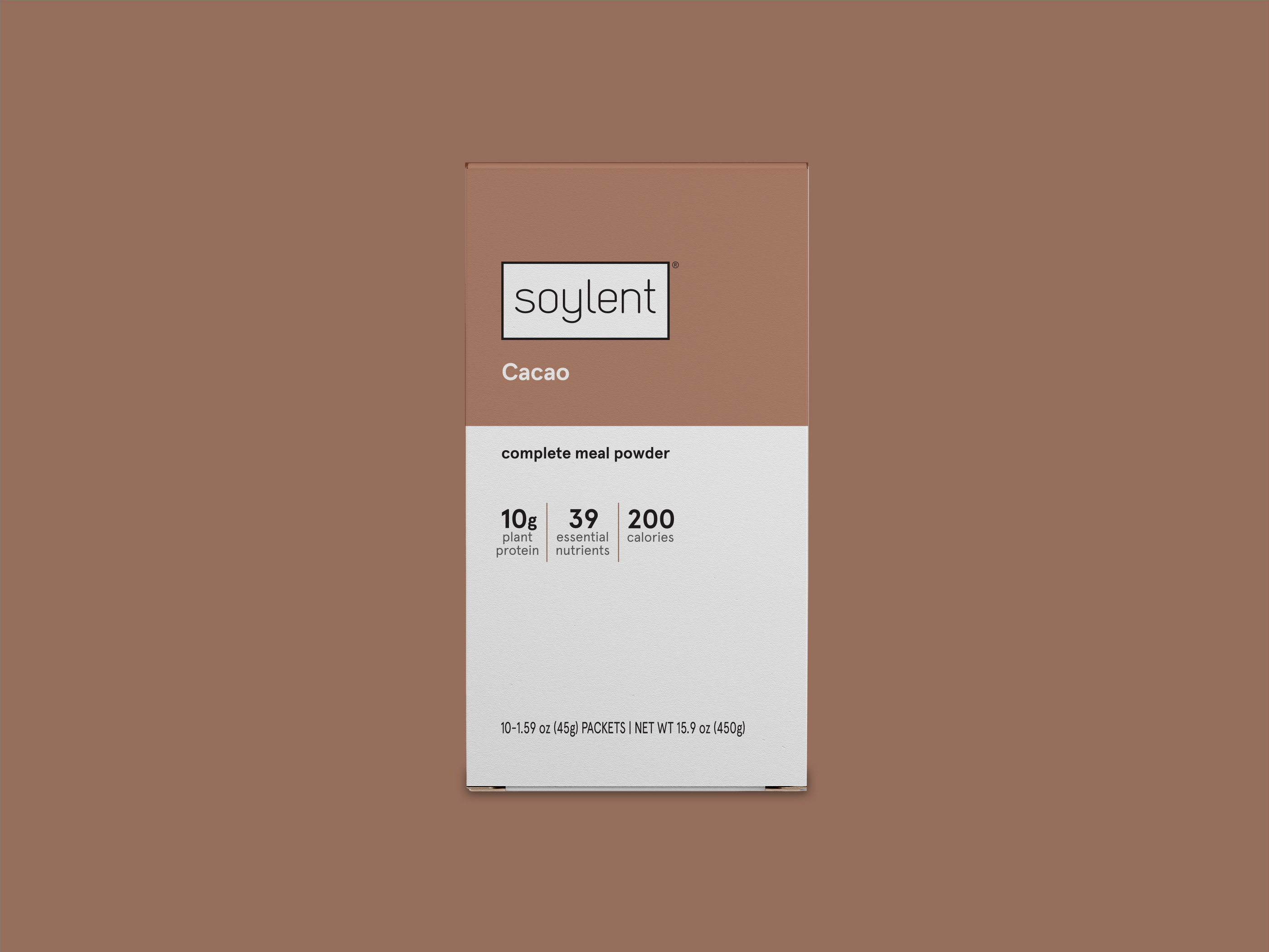 Stand-up pouch packaging design for Huel meal powder, CPG branding and retail packaging system for nutritional supplements