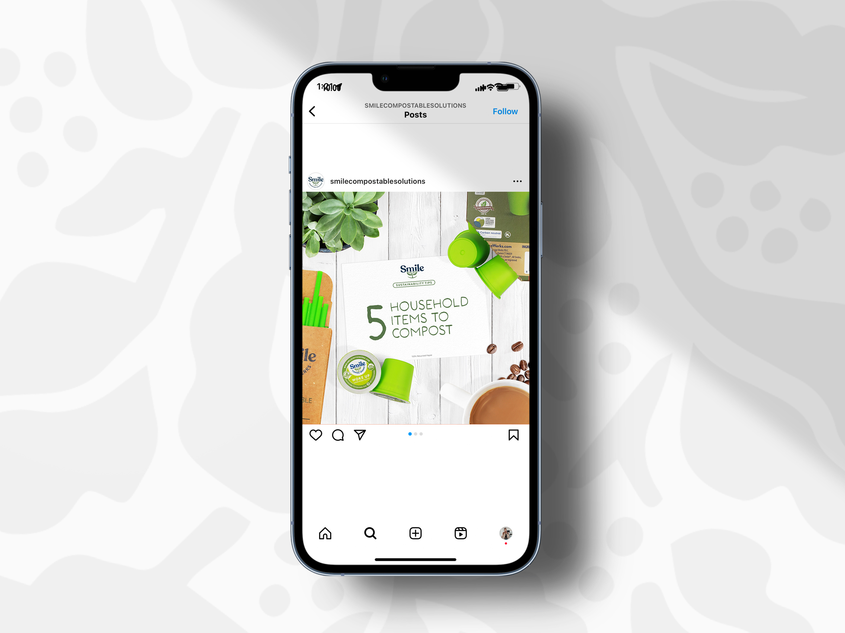 Social media post design for composting food scraps at the market, promotional graphic for events and retail sustainability initiatives