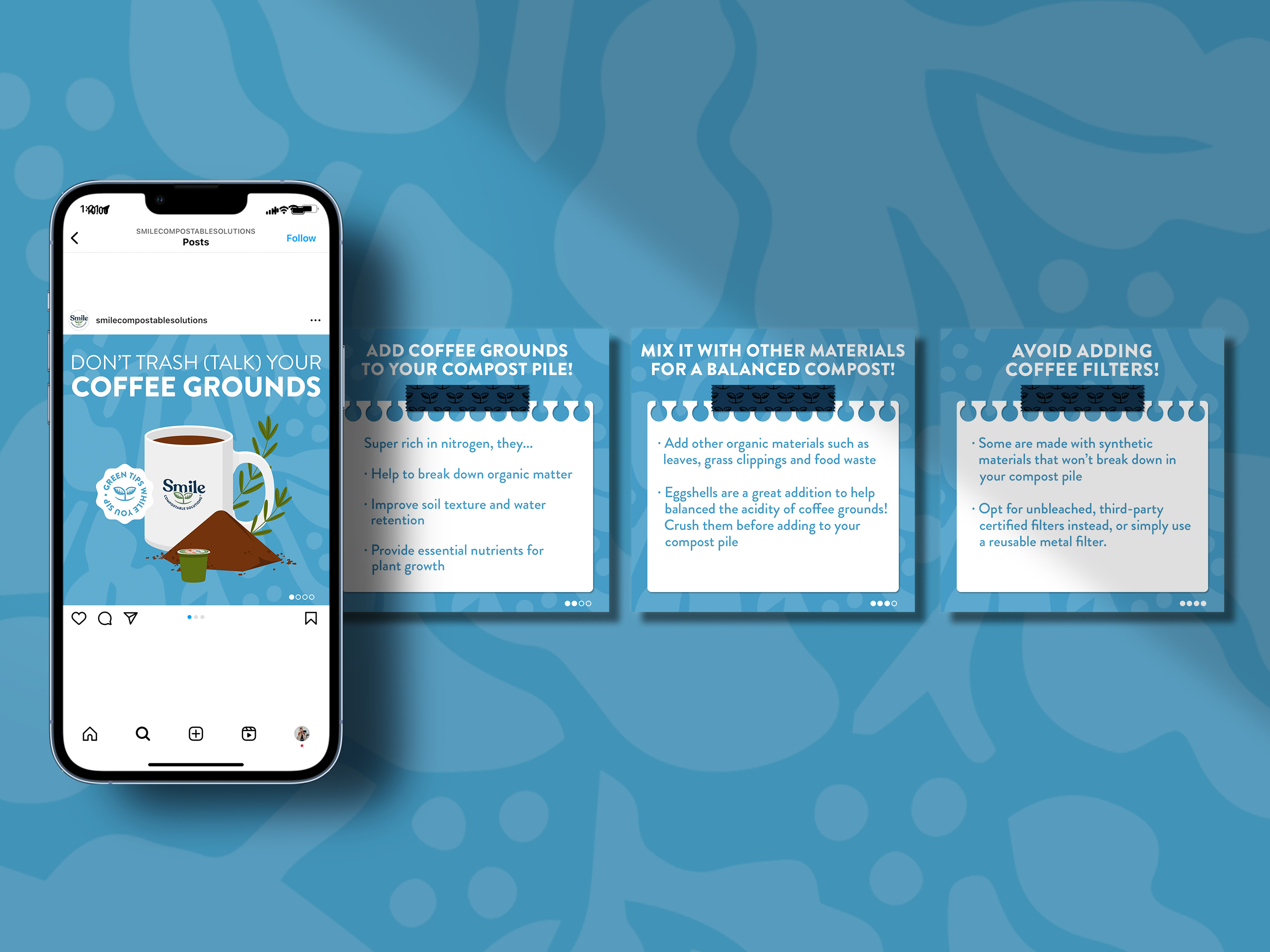 Social media design suite for CPG coffee brand Coffee Ground, digital marketing assets used for brand awareness and retail promotions across social platforms