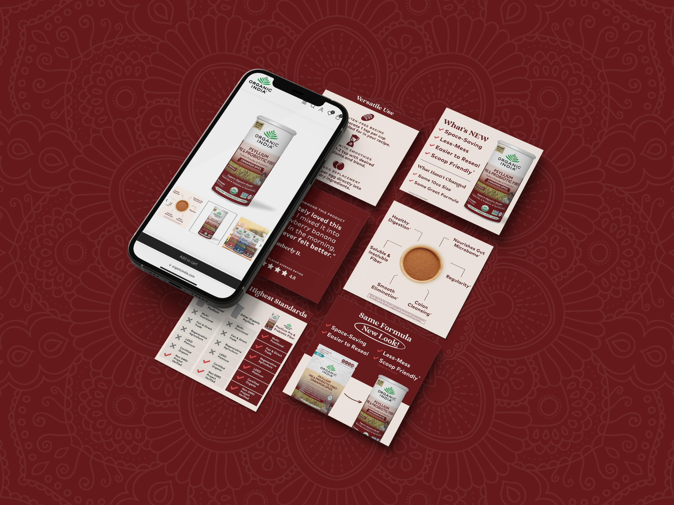 Product card design for dietary supplement, trade marketing asset and retail handout optimized for events and in-store promotions