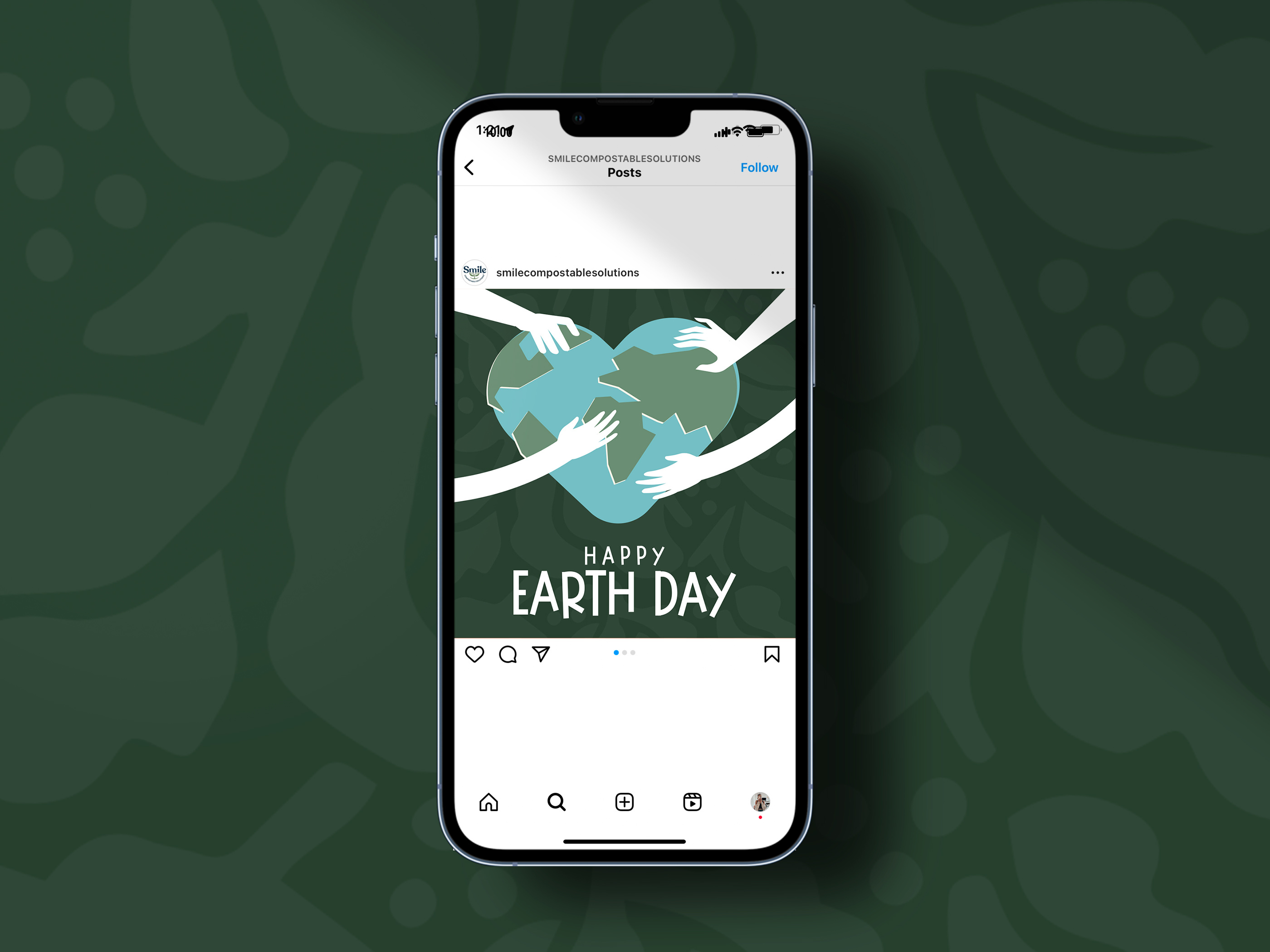 Social media design for CPG snack brand Olyra Earth Day digital marketing campaign featuring organic illustration and brand messaging for engagement