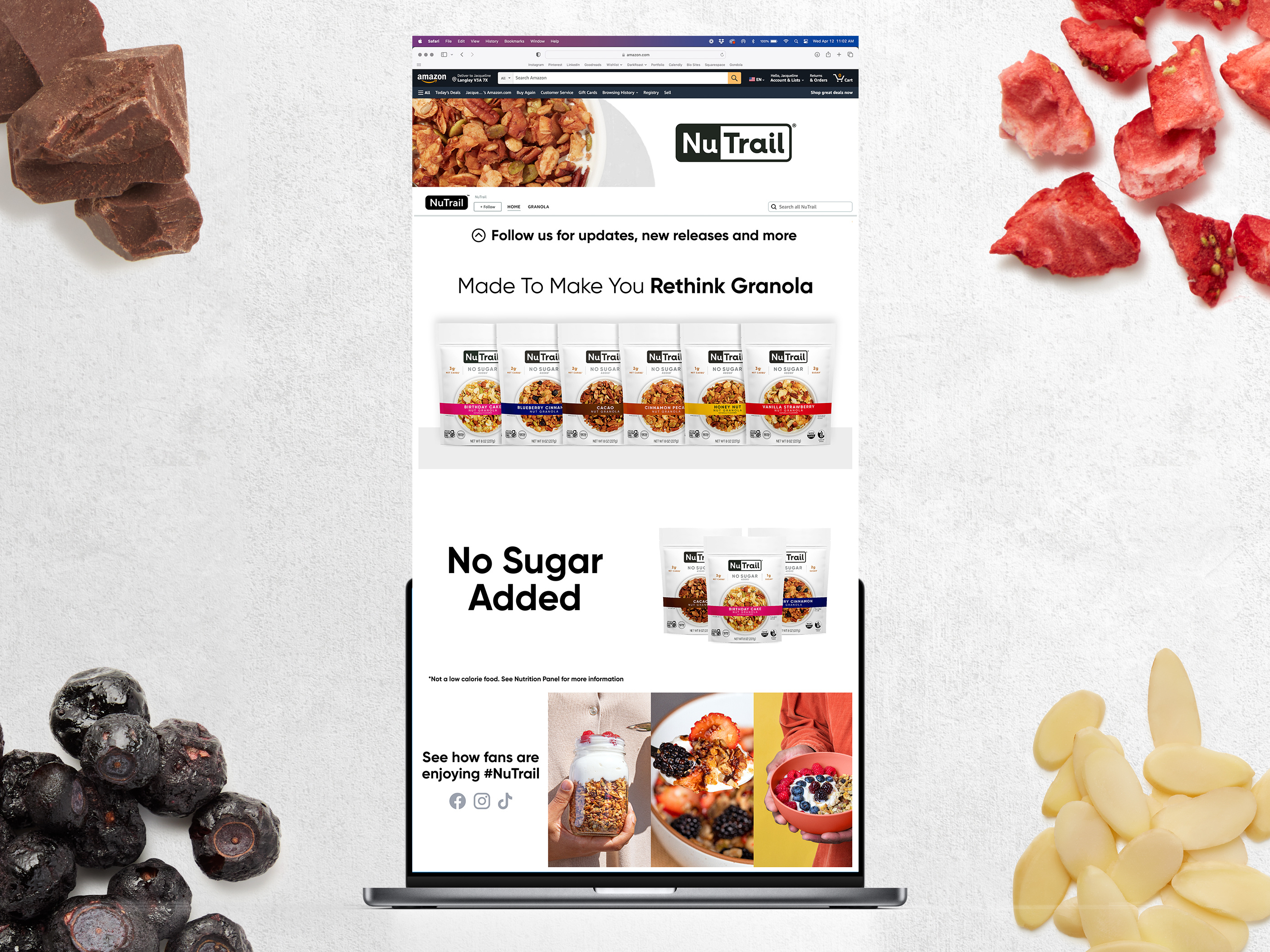 E-commerce storefront design for CPG snack brand Bear Naked, Amazon Brand Store layout optimized for digital retail and online product discovery across desktop tablet and mobile devices
