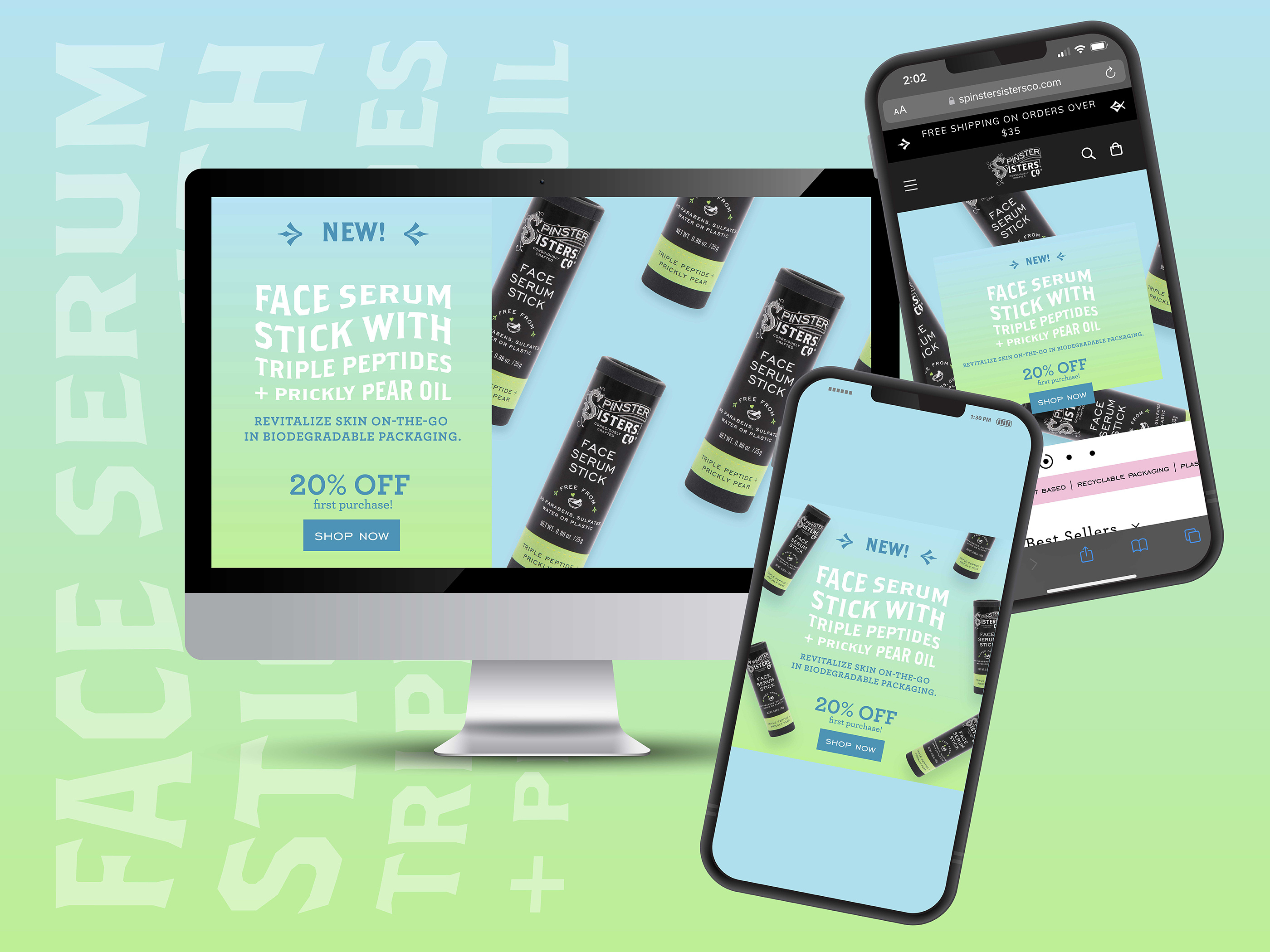 Digital display banner design for beauty brand Glow Recipe, e-commerce graphic layout optimized for product launches and online retail promotions featuring bold typography and product imagery
