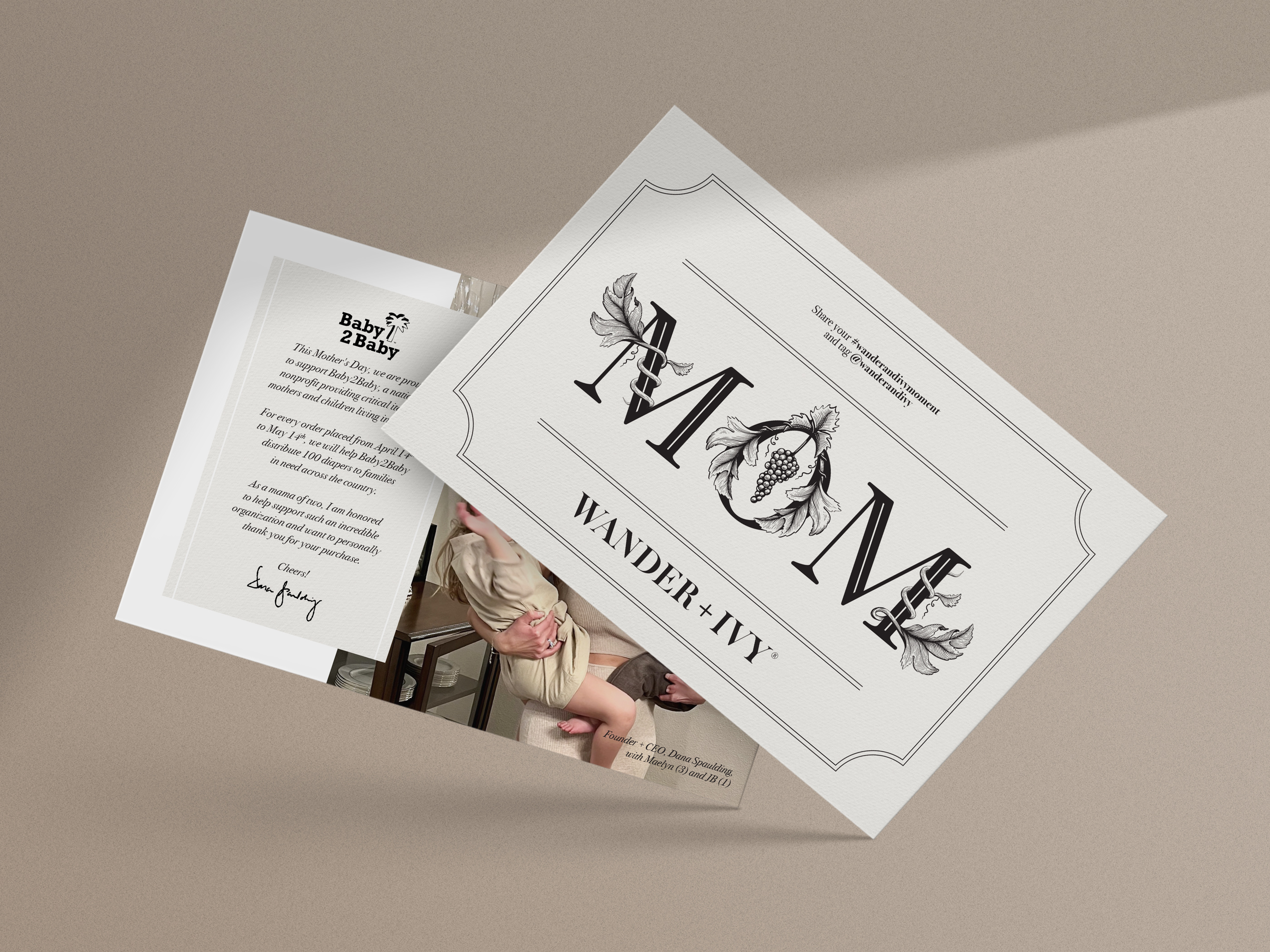 Postcard design for Wilde snacks Mother's Day promotion, trade marketing and retail print asset with brand storytelling and discount offer