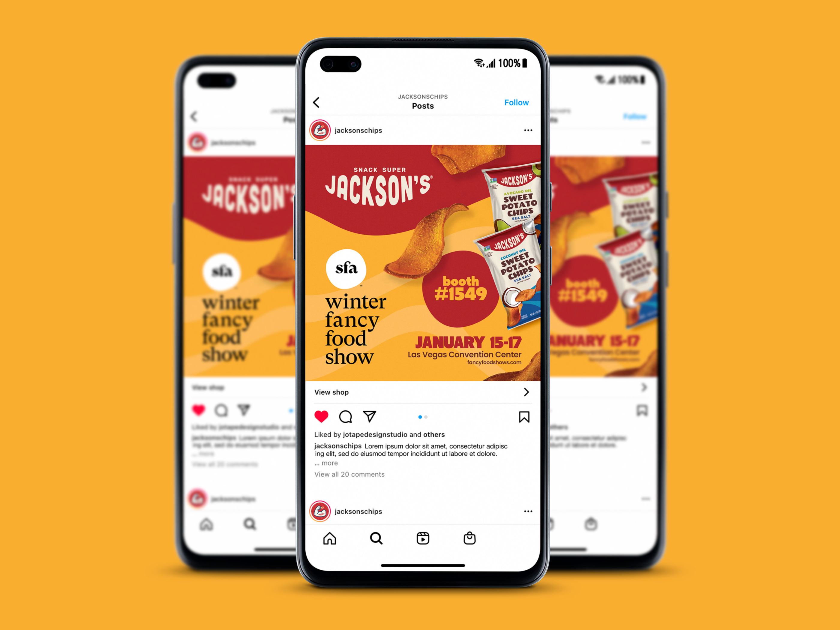 Digital signage and social media design for CPG snack brand Crunchy, vertical promotional graphics optimized for retail environments and event marketing