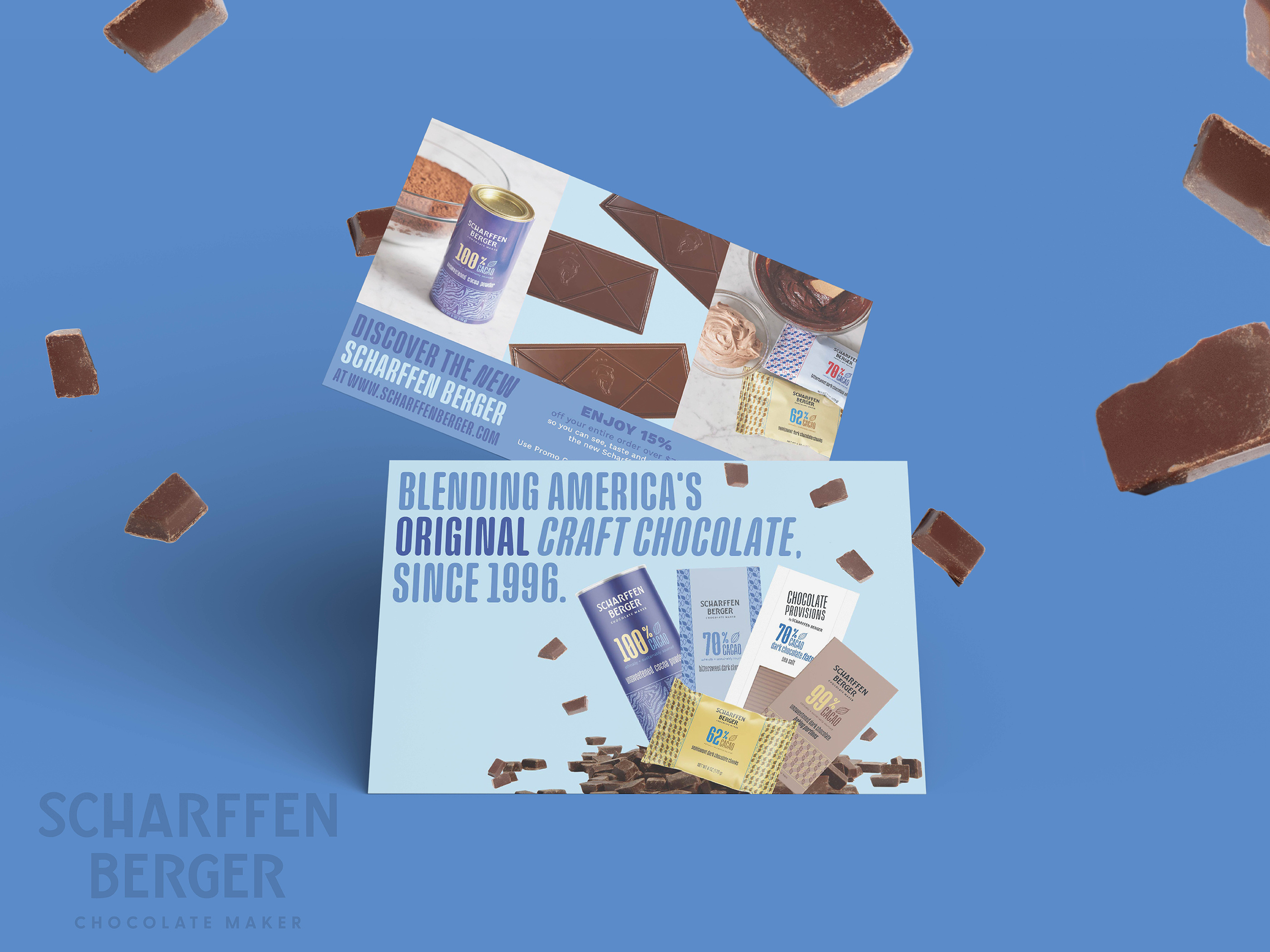 Postcard design and print collateral for CPG snack brand trade marketing and retail promotions
