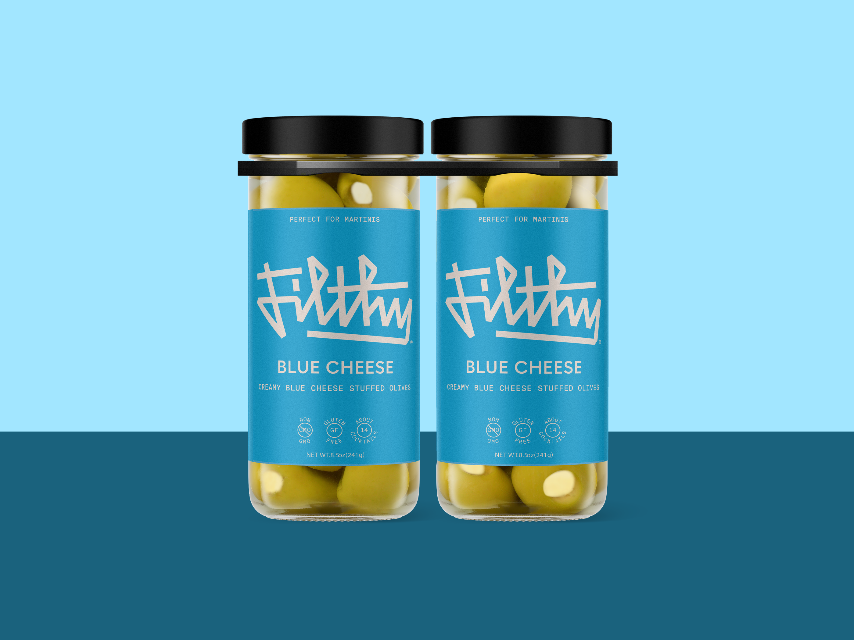 Packaging design mockup for olive jar CPG snack branding visual for retail and trade shows