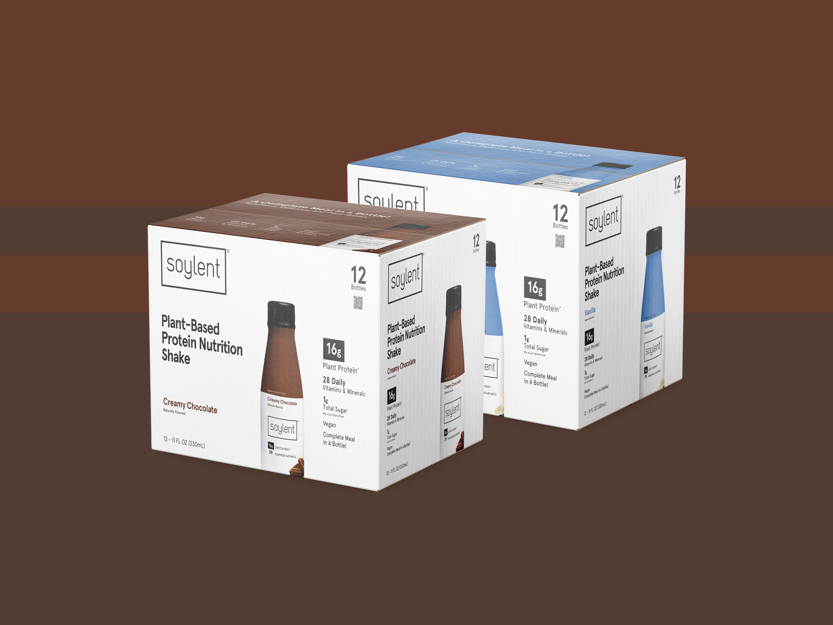 Retail packaging design for Shake Up protein beverage multipack carrier optimized for shelf impact and trade show displays