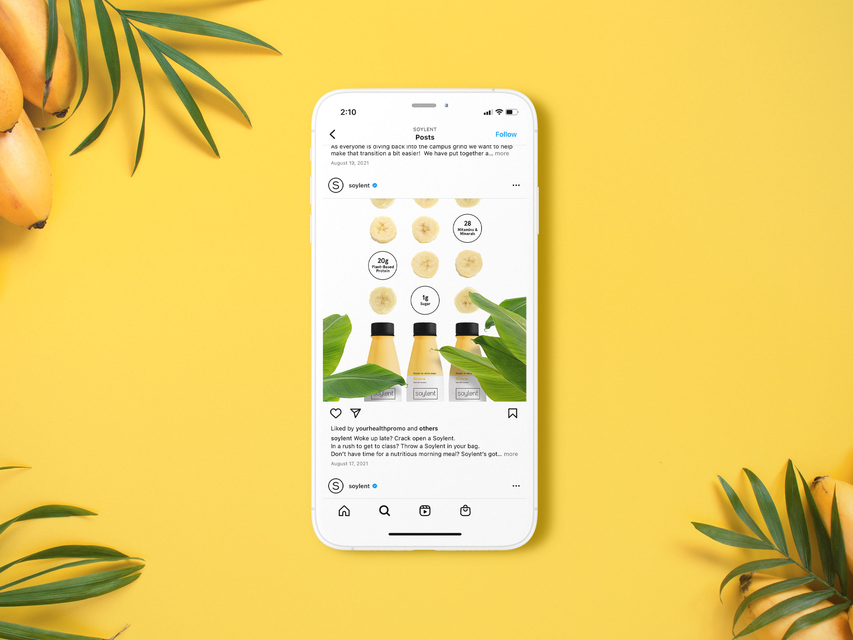 Brand illustration and campaign graphic for a banana drink brand, textured visual asset optimized for trade marketing, retail promotions, and event signage