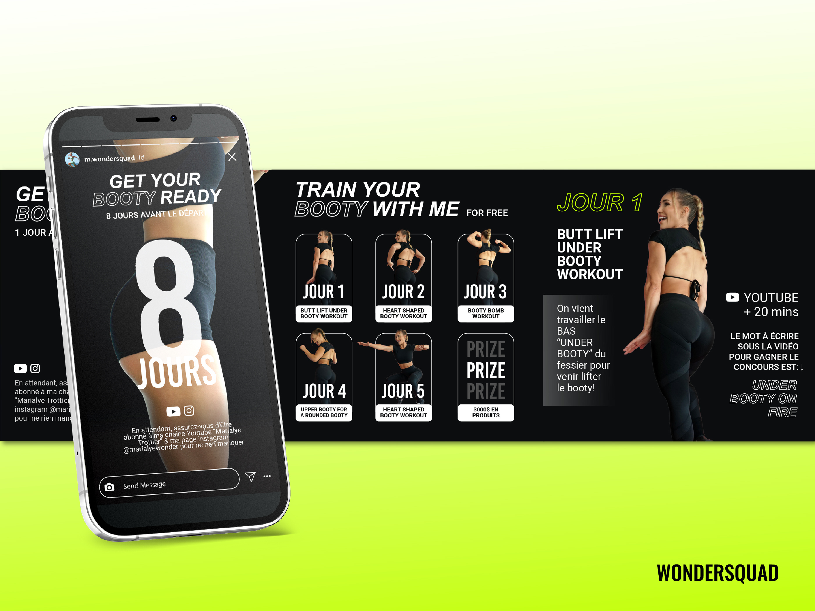 Retractable banner design for fitness brand event marketing display featuring bold typography and workout imagery for trade shows and retail promotions