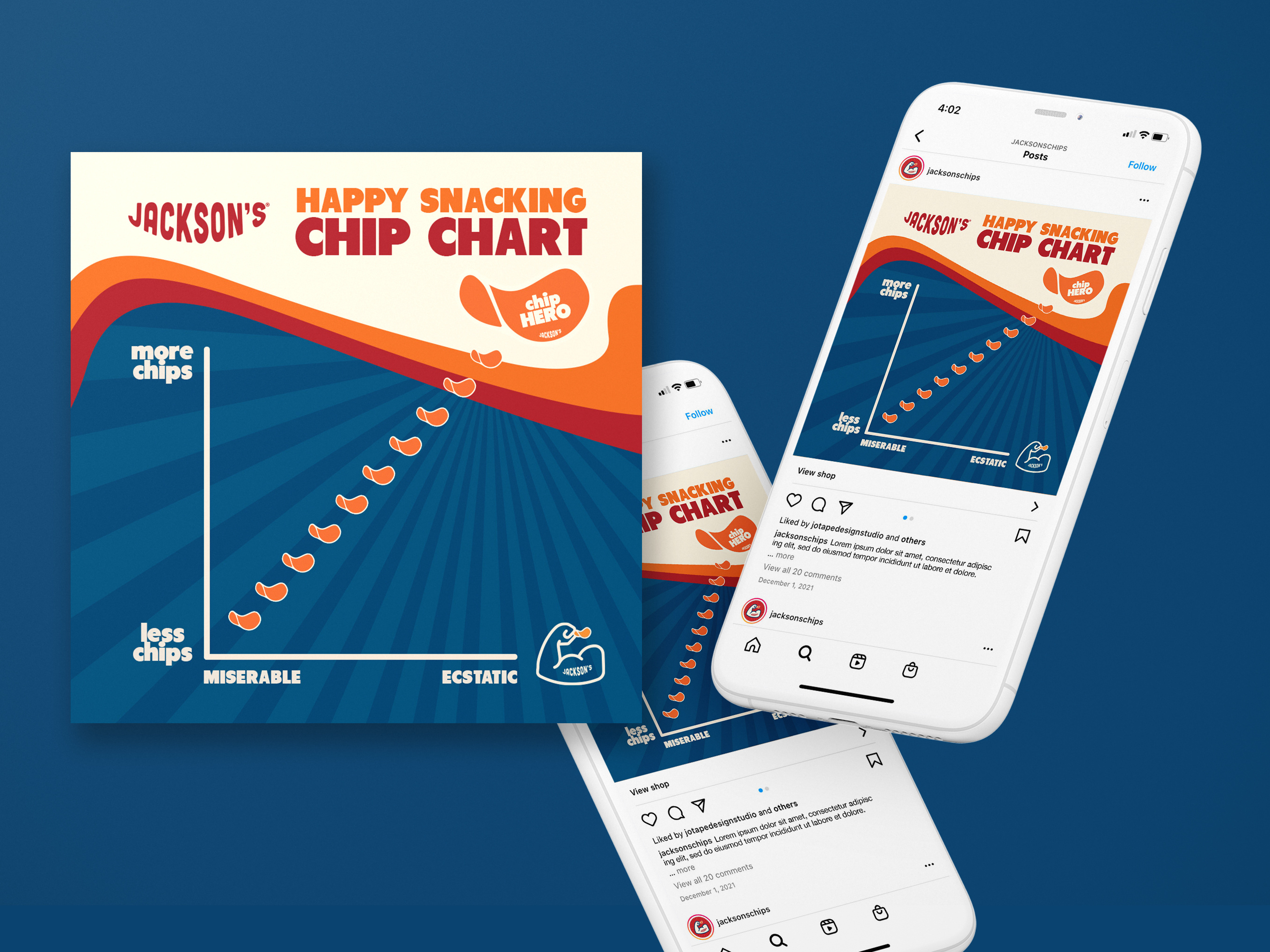 Trade marketing graphic and event signage design for CPG snack brands featuring a categorized display of potato chip packaging for industry events and retail promotions
