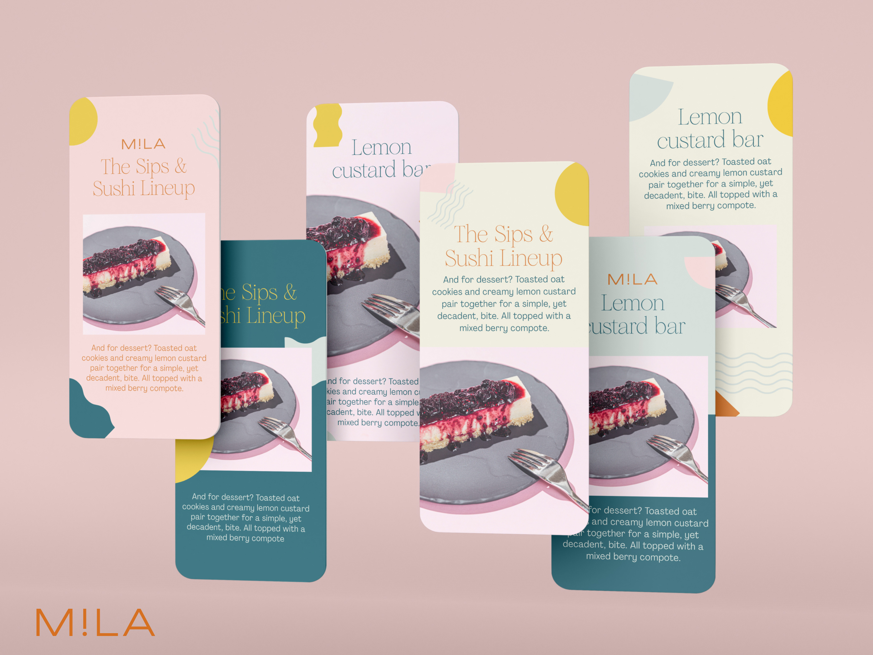 Social media story design for CPG snack brand, vertical Instagram layout featuring dessert cake product photography and bold typography, optimized for digital marketing campaigns and brand awareness