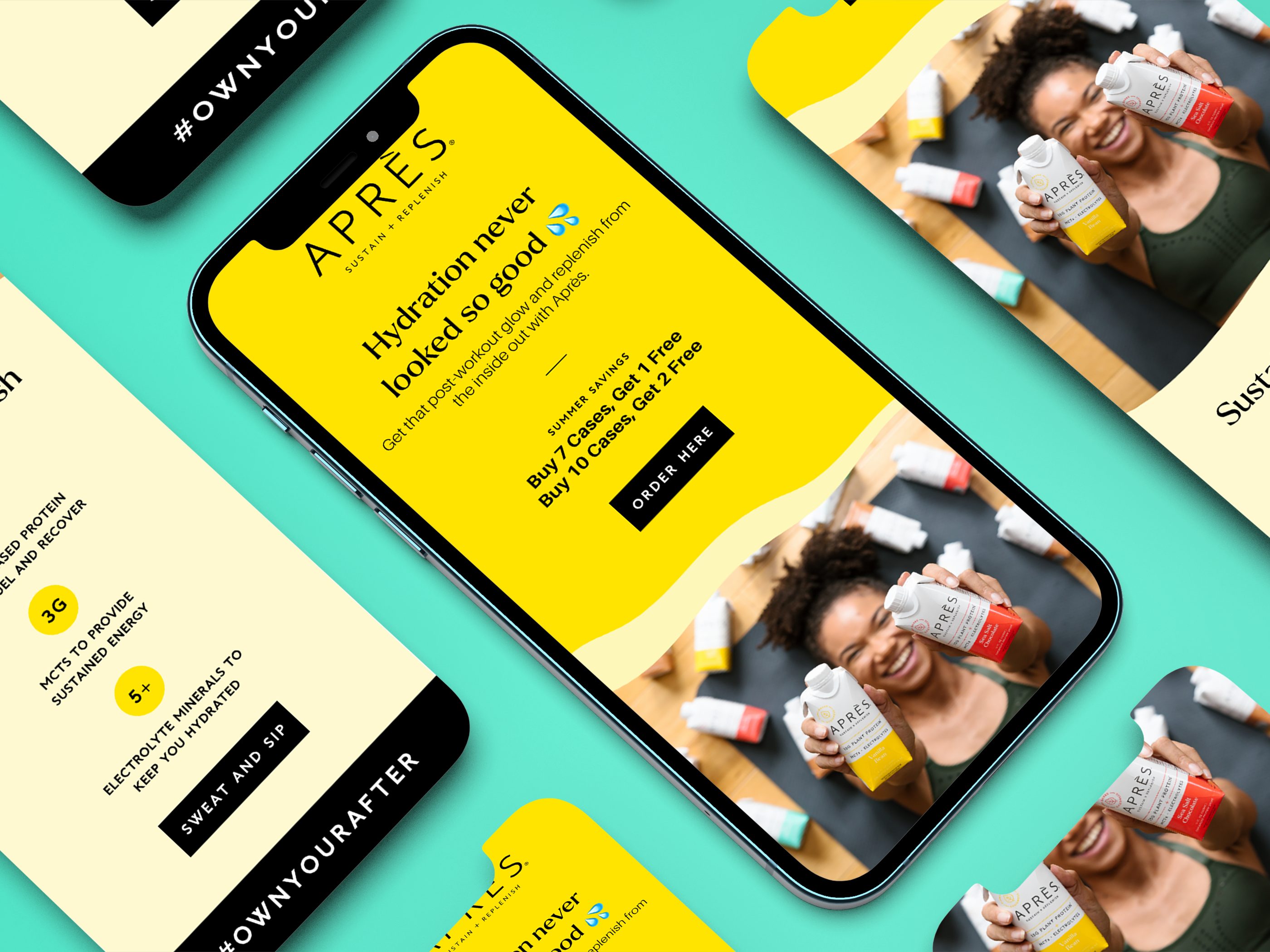 Email design and e-commerce marketing layout for sports drink brand Hydra optimized for product promotion and brand energy