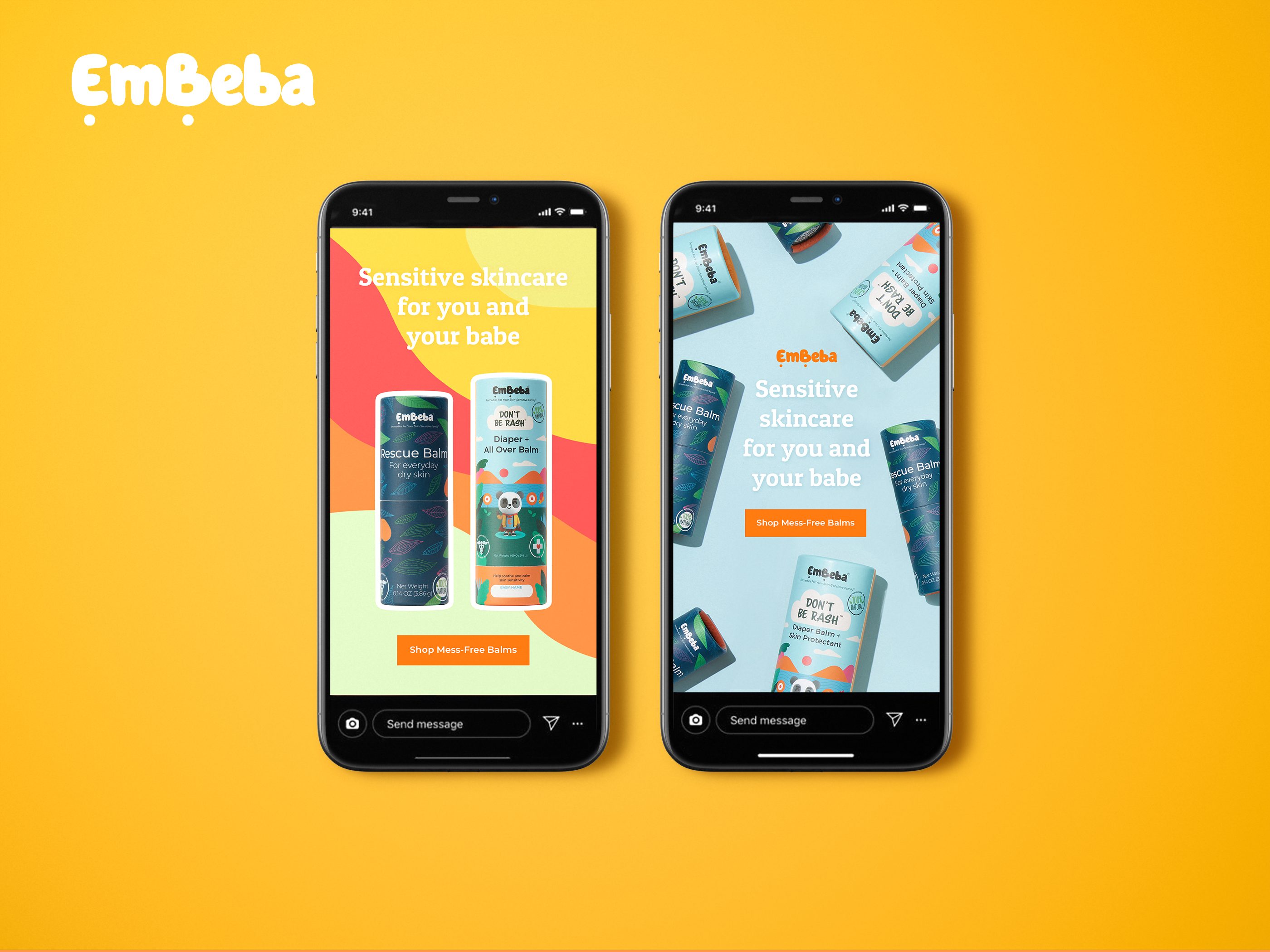 Social media story design for skincare CPG brand Glow & Co, digital marketing assets optimized for mobile engagement, product promotion, and brand storytelling across Instagram and TikTok formats