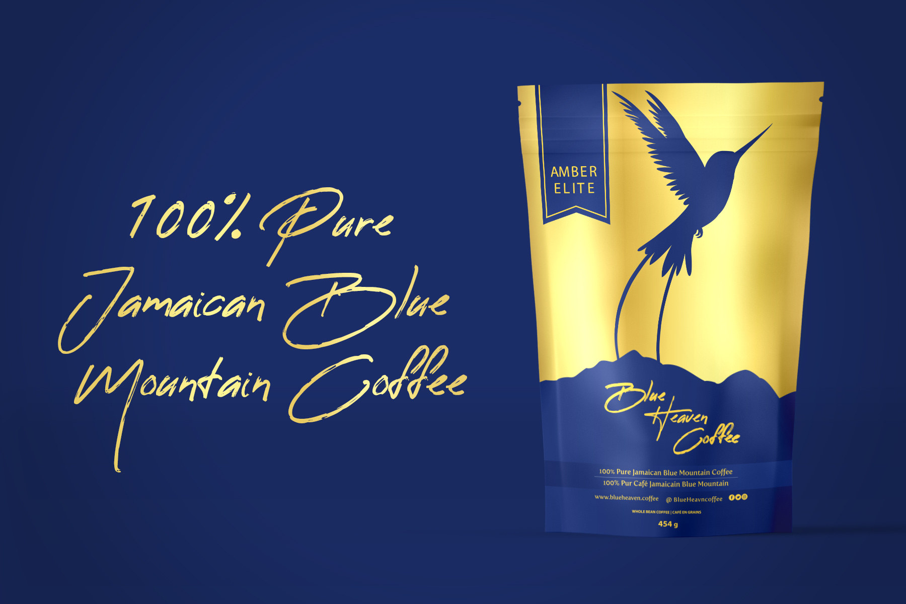 CPG package design for coffee brand featuring a three-pouch lineup for retail and trade show display, stand-up pouch packaging with distinct color coding and illustrative graphics for different roasts
