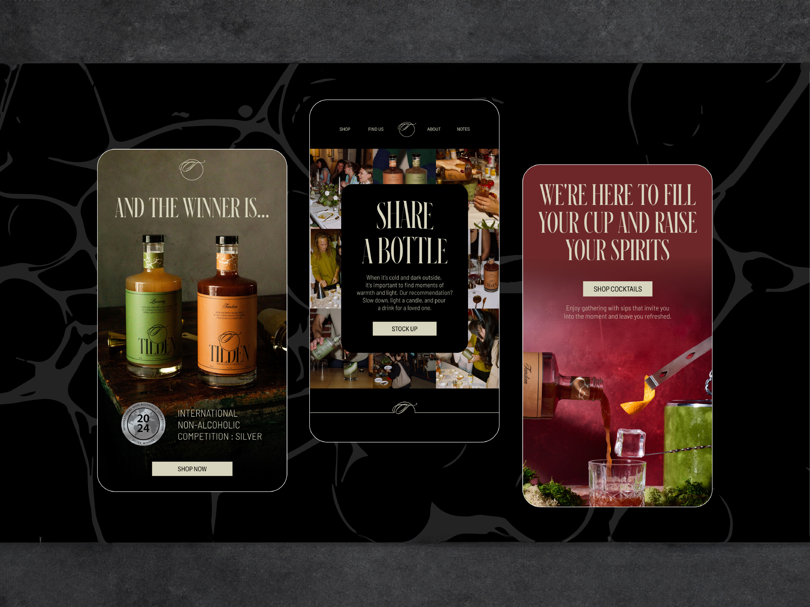 DarkRoast portfolio work for Alcohol brands