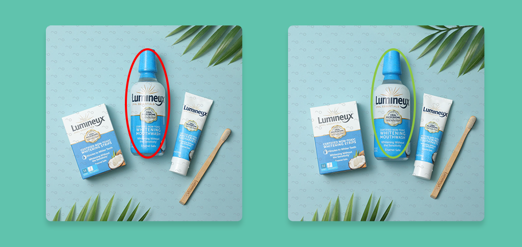 Before and after comparison of product images
