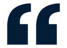 Dark blue opening quotation marks symbol.