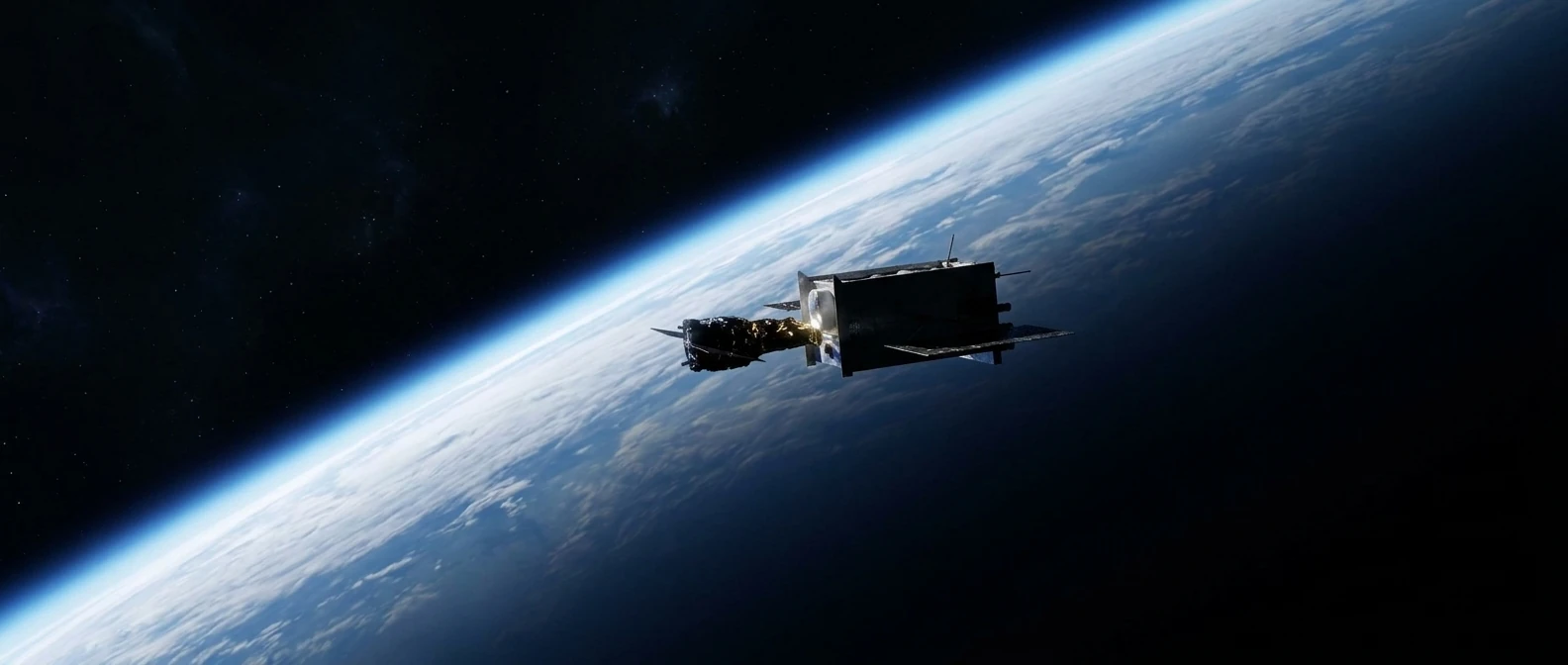Spacecraft hardware above the Earth