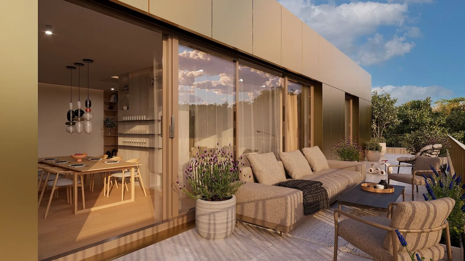 Interiér bytu ECOVILLA – terasa