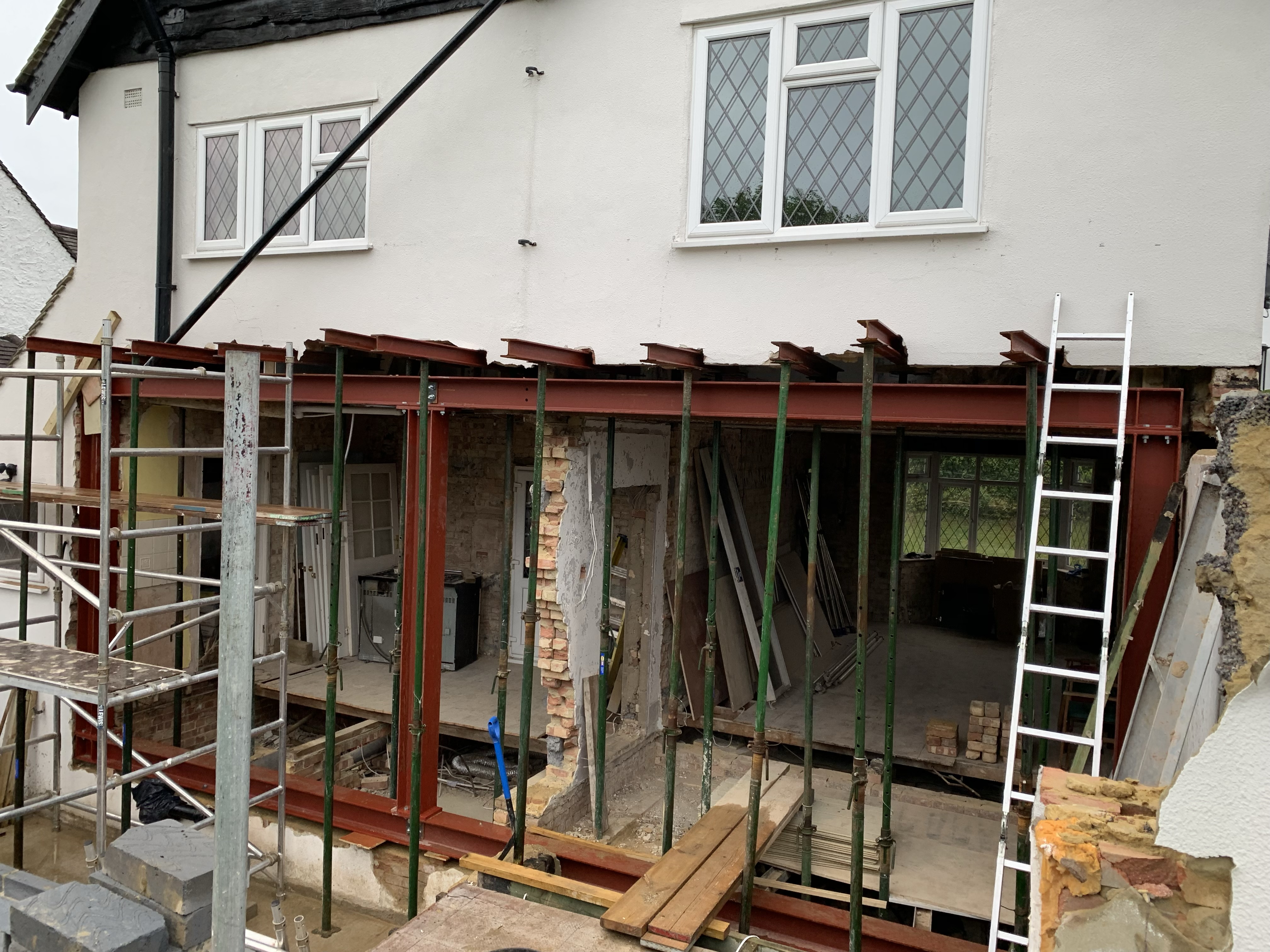 Structural steelwork in progress at Harrington Builders' Fairview project in Purley