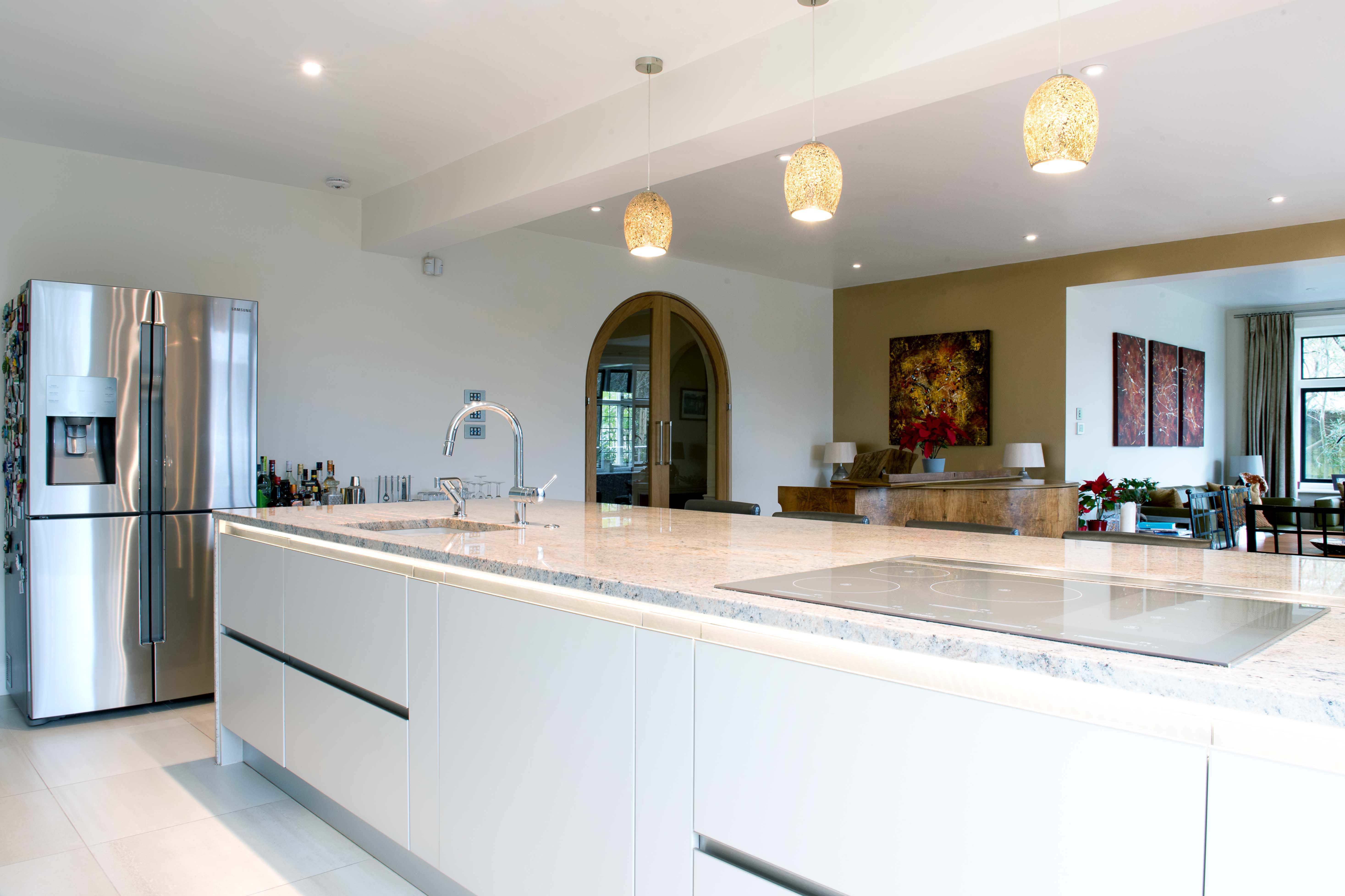 Moss Court finished kitchen and peninsula in Sanderstead
