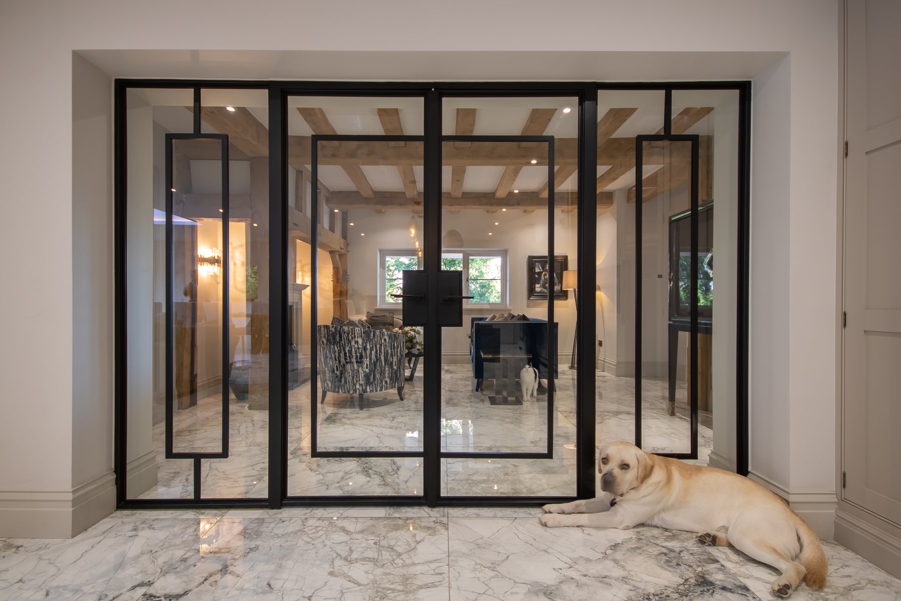 Internal glazed doors and completed finishes at Hillside