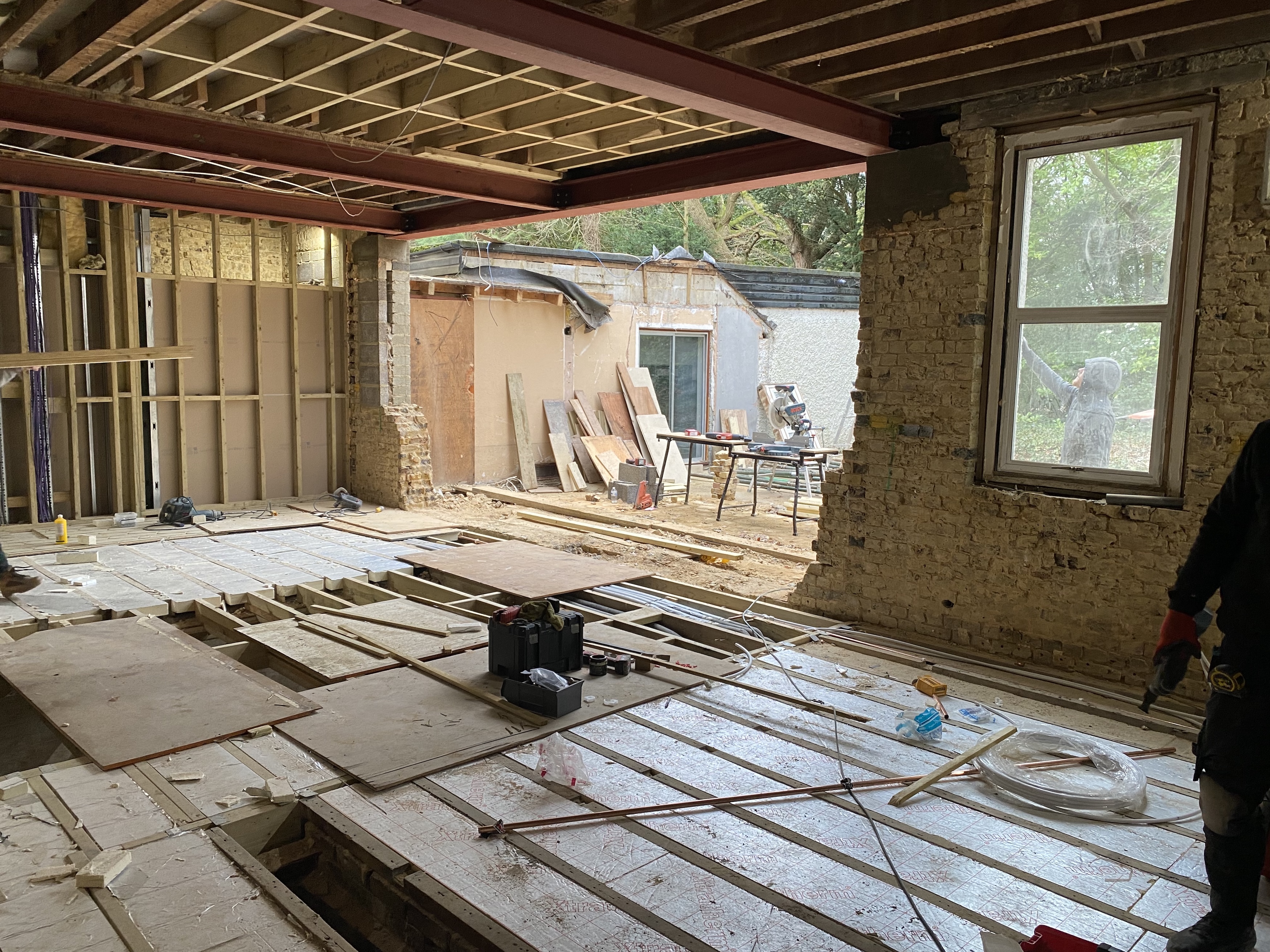 Langstone Manor East Wing during structural reconstruction