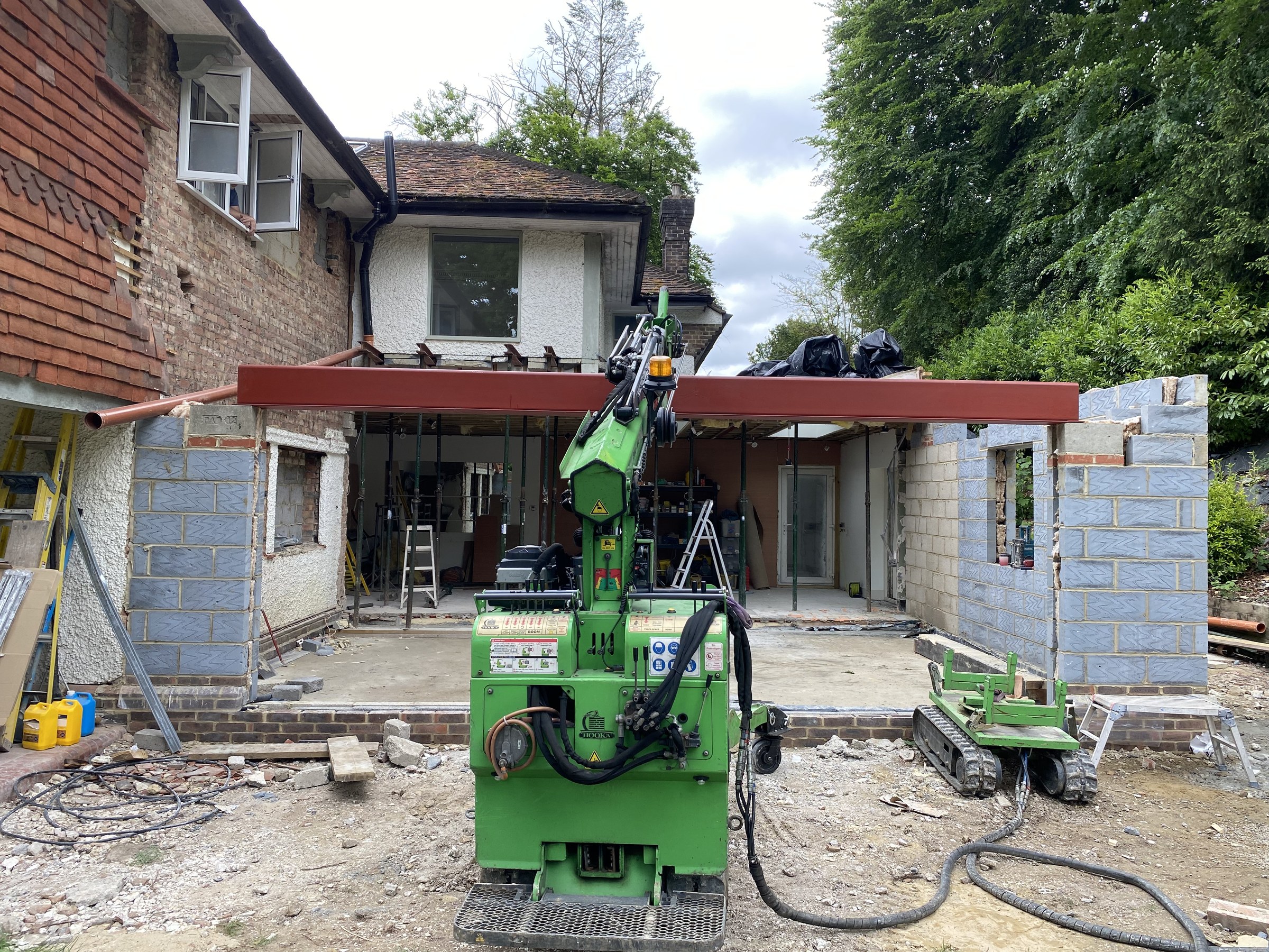 Groundworks for the Hillside rear extensions