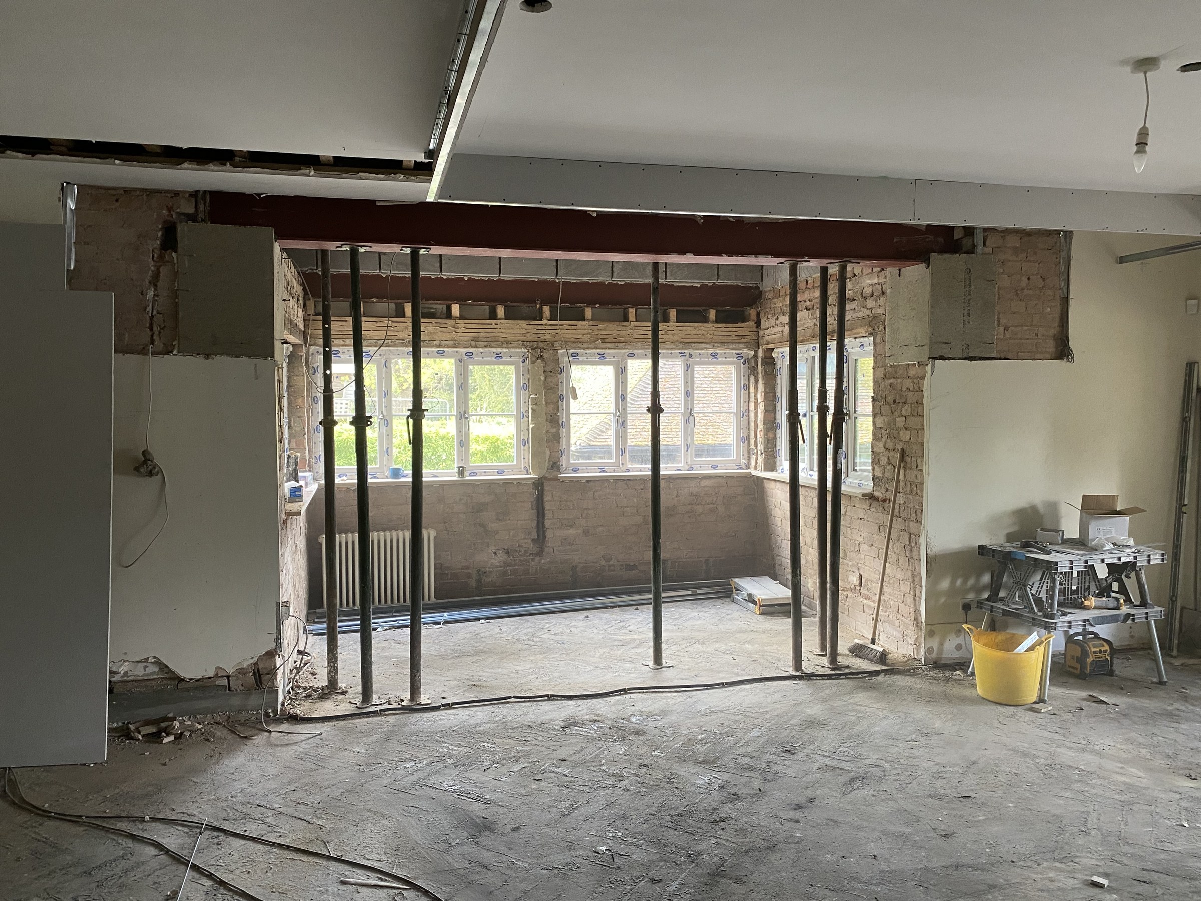 Internal structural opening and steelwork at Hillside
