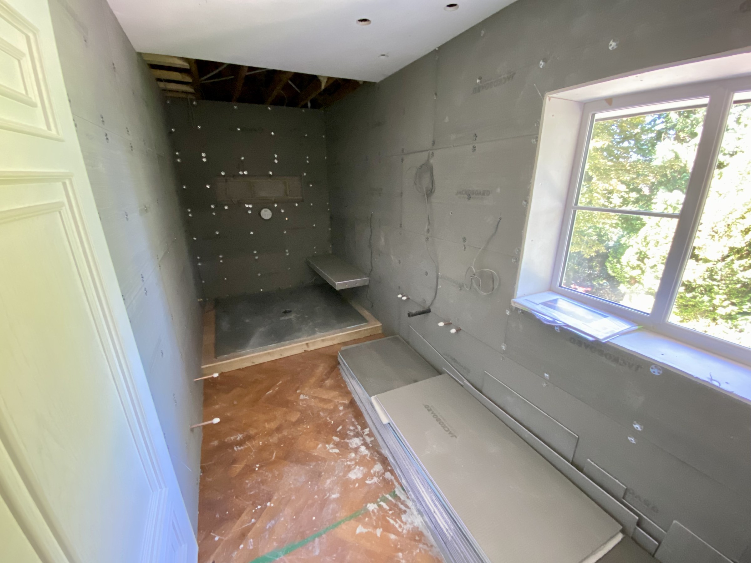 Bathroom waterproofing and preparation at Hillside