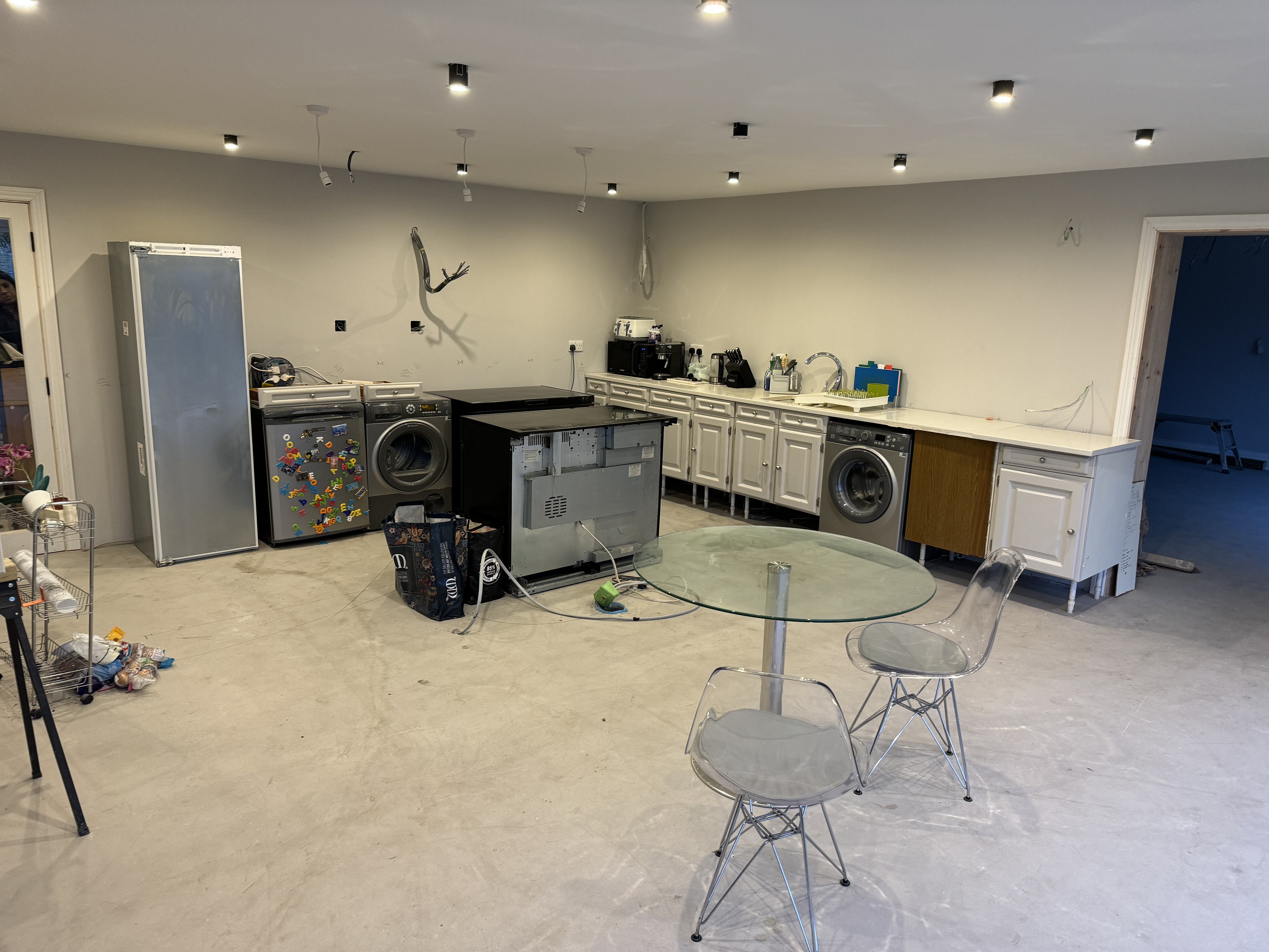 Temporary kitchen facilities used while the Surrey Peaks works were phased