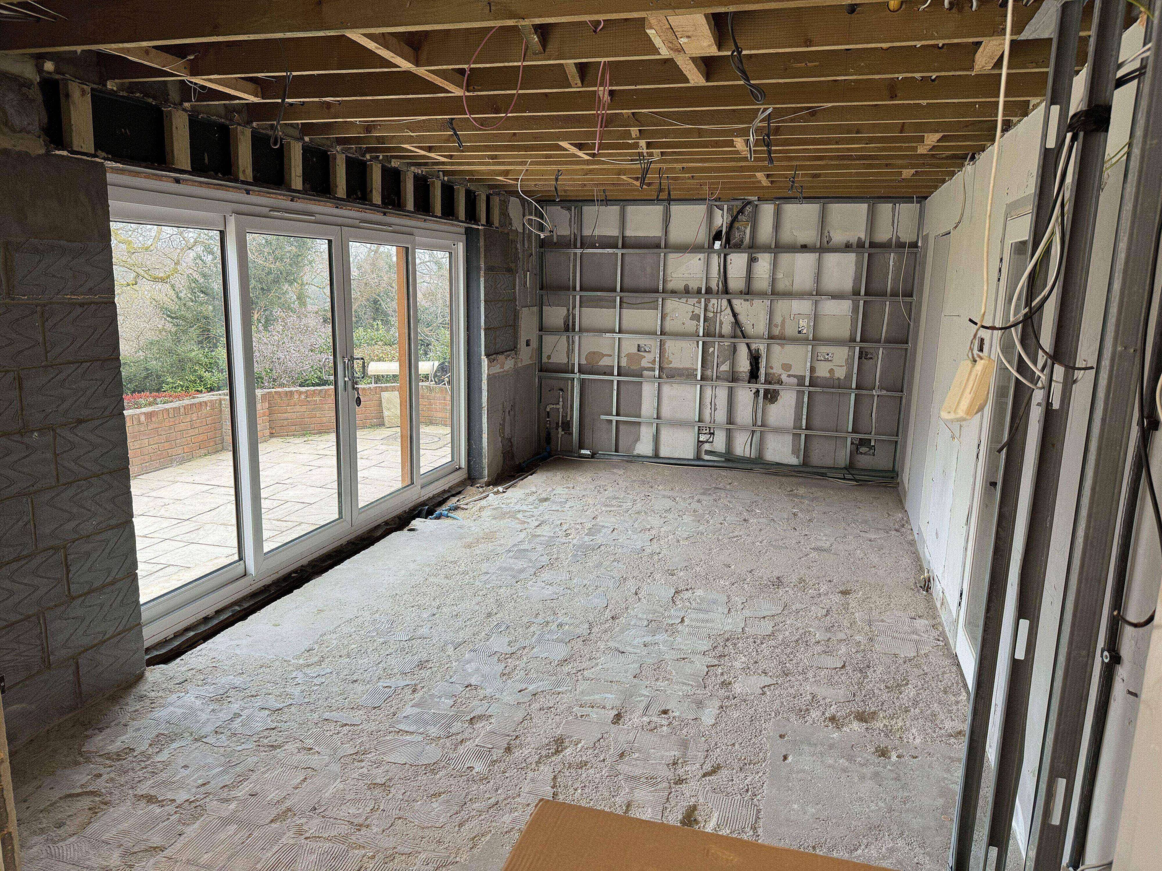 Stripped ground-floor shell during the Surrey Peaks reconfiguration