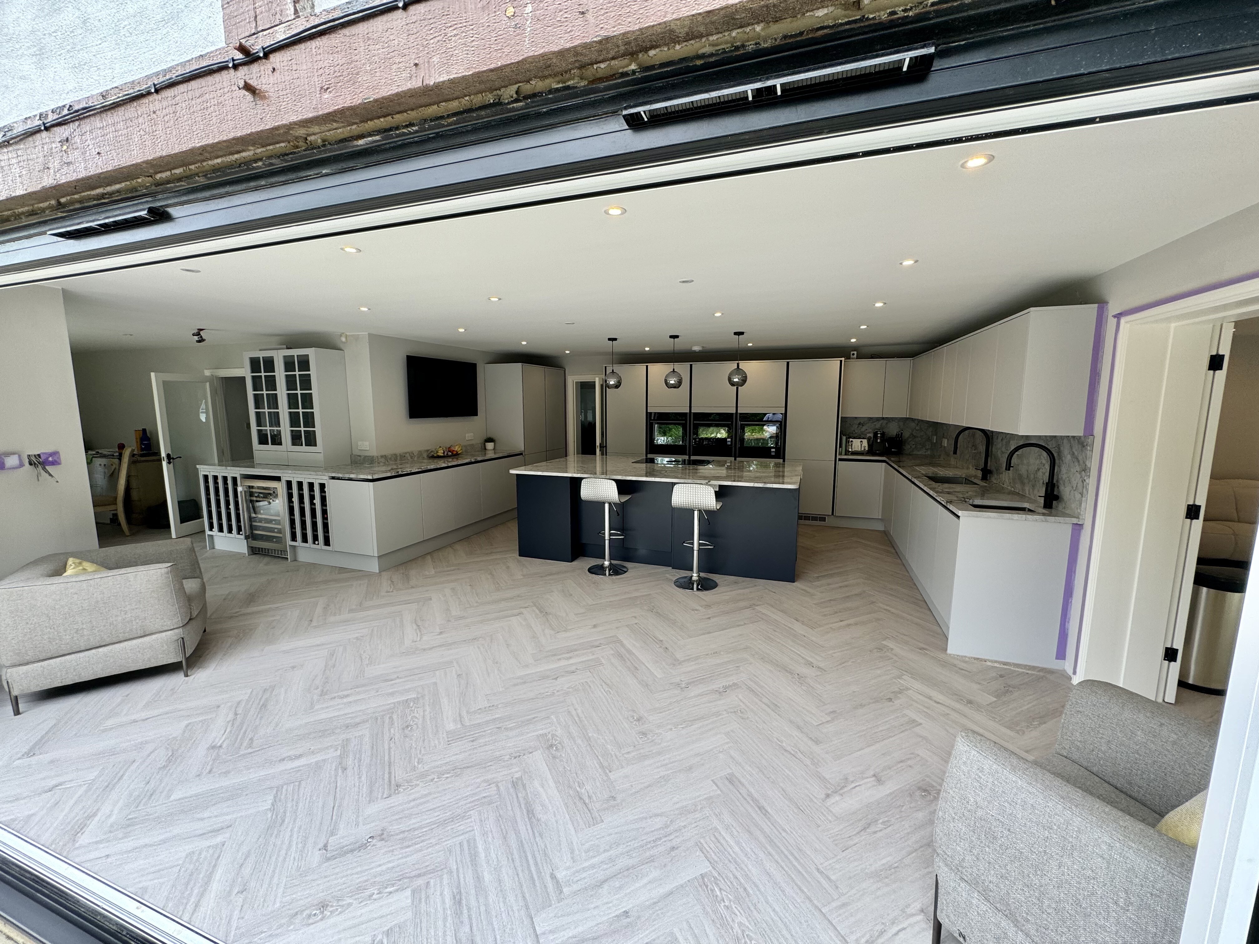 Completed Surrey Peaks kitchen and open-plan ground floor